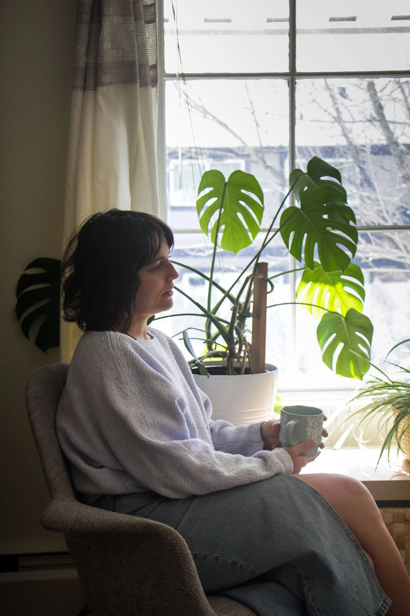 Jane Rea listening to client during therapy session