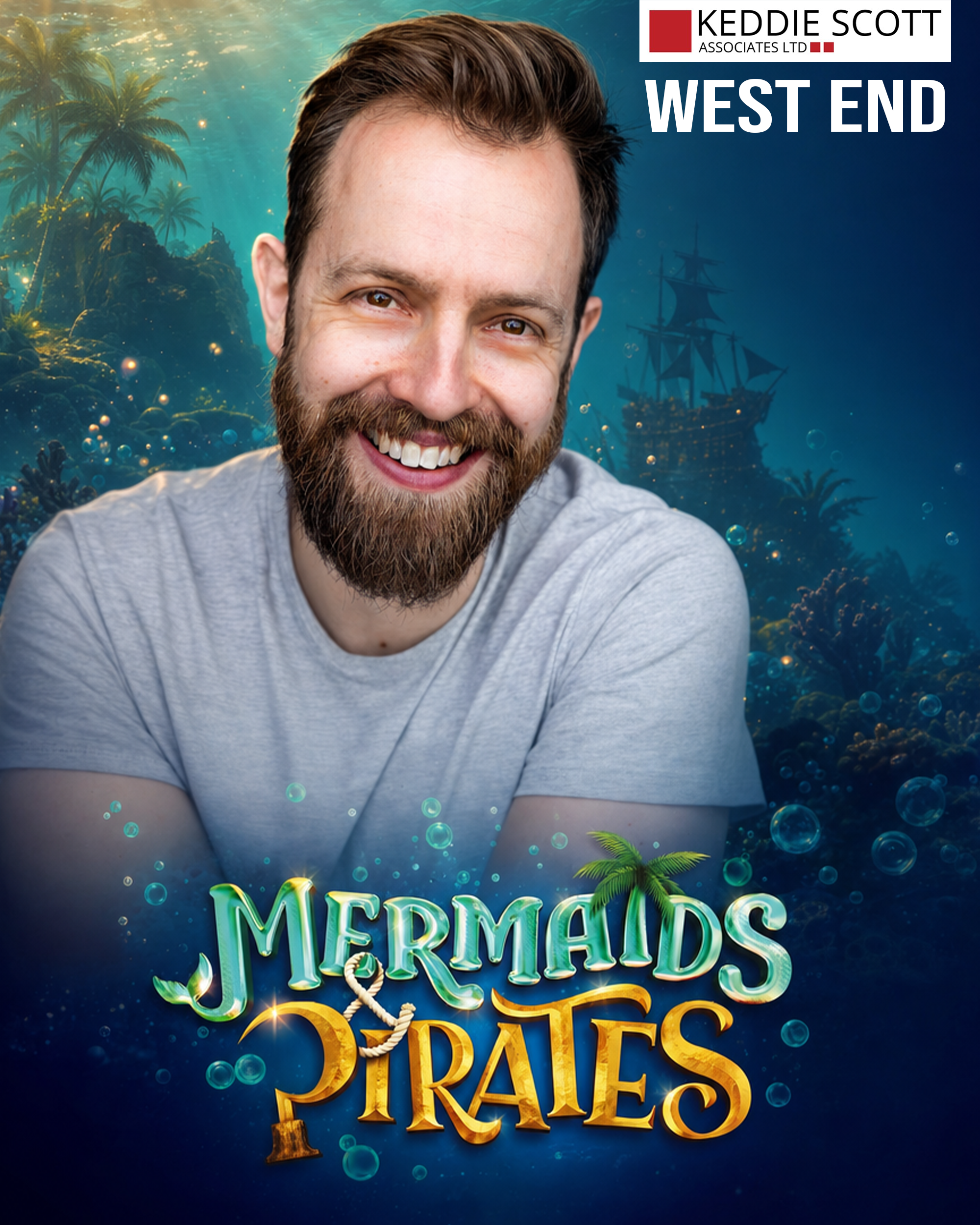 Chris Fearn steps into the role of Long Gone Silver in Mermaids &amp; Pirates at St Martin's Theatre