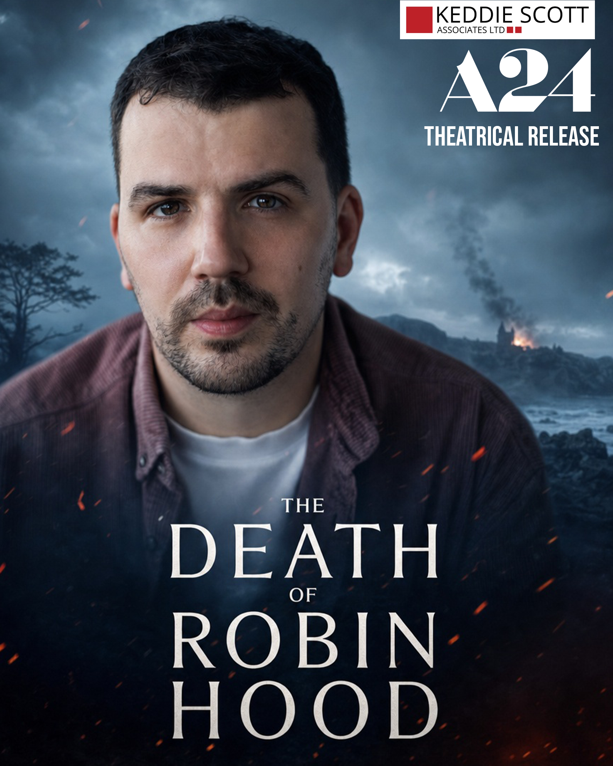 Andrew McCracken plays Hendrie's Father in A24's The Death of Robin Hood