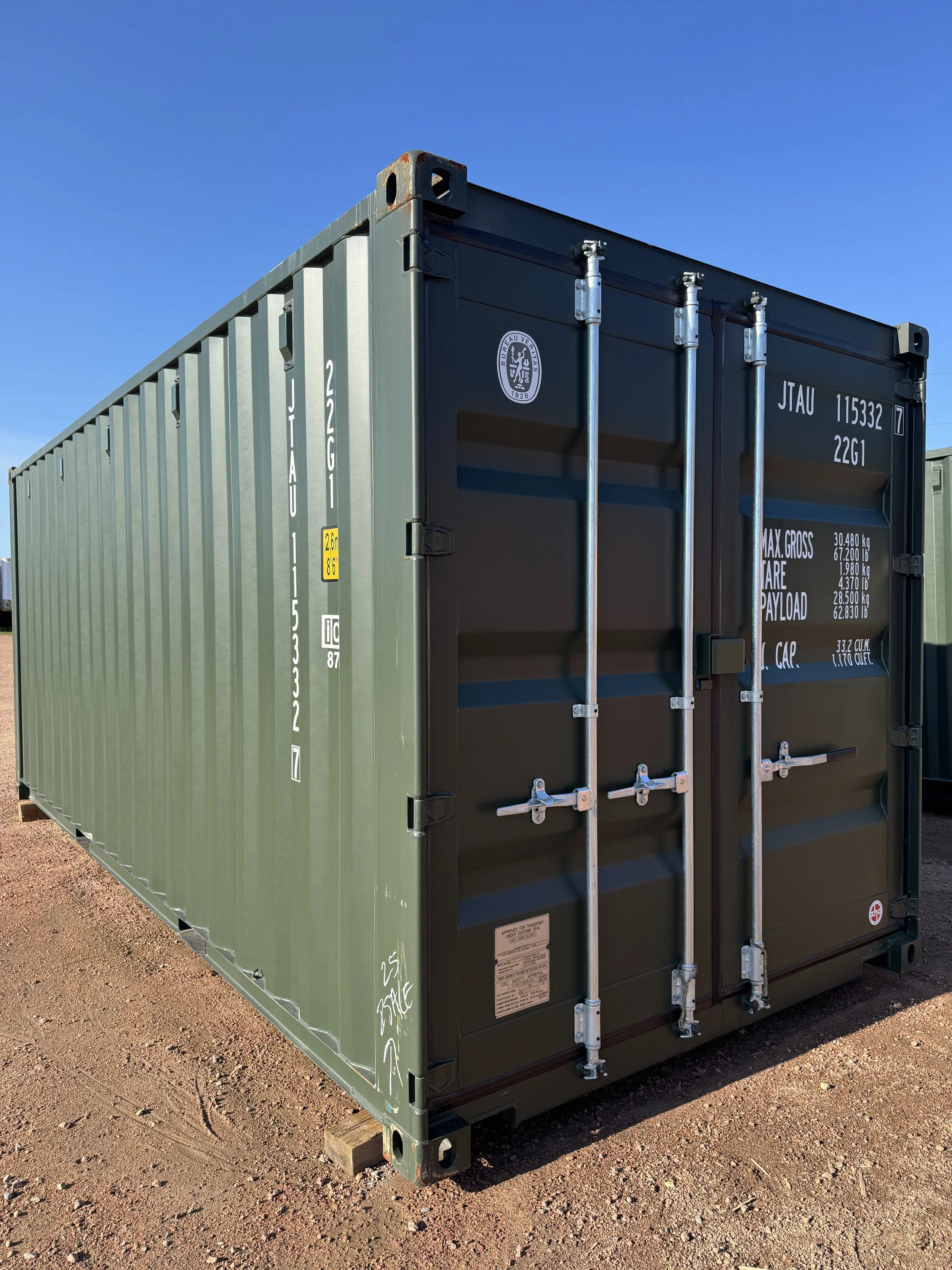 20' New/One Trip Shipping Container- OD Green