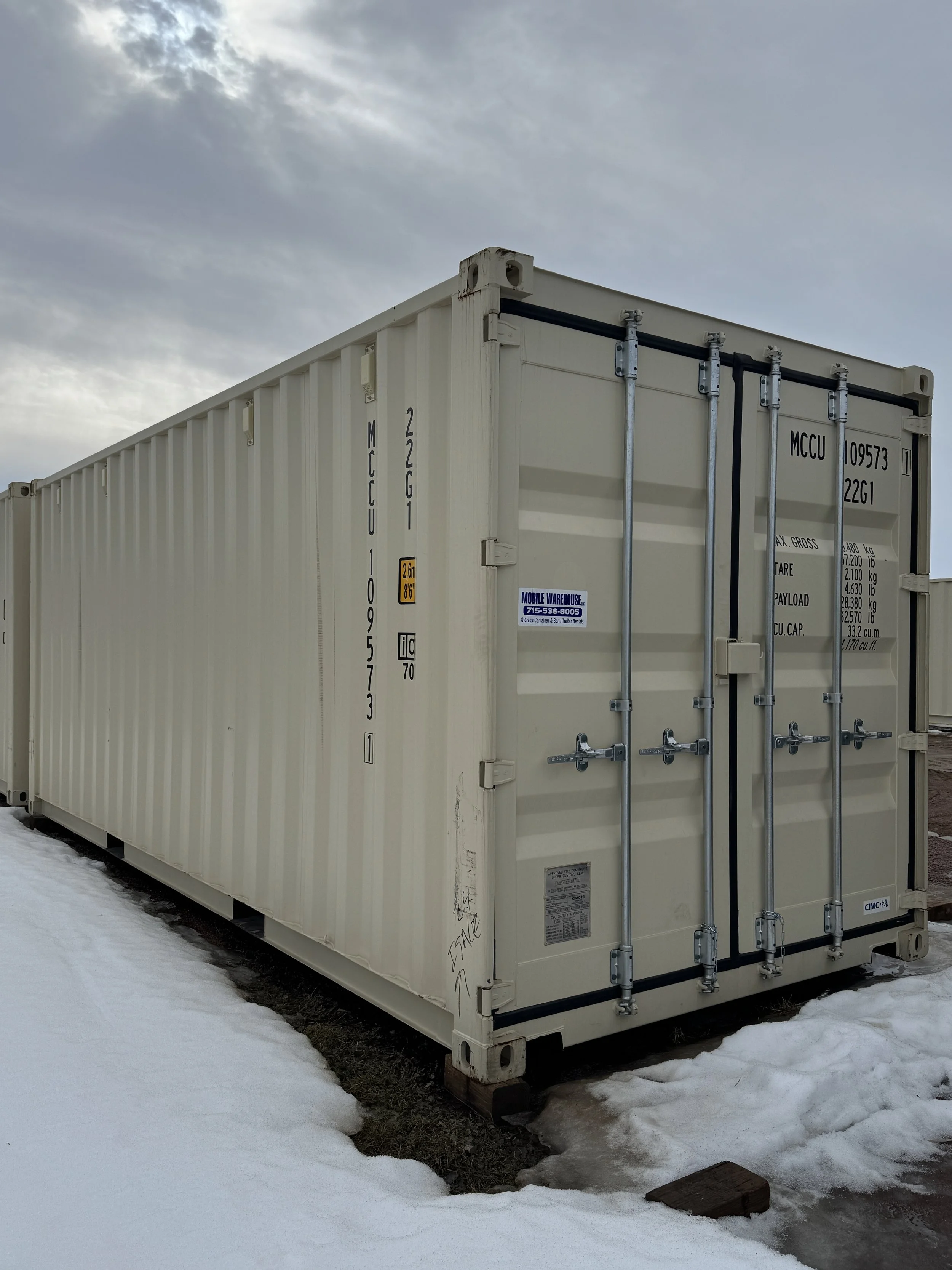 20' New/One Trip Shipping Container- Tan