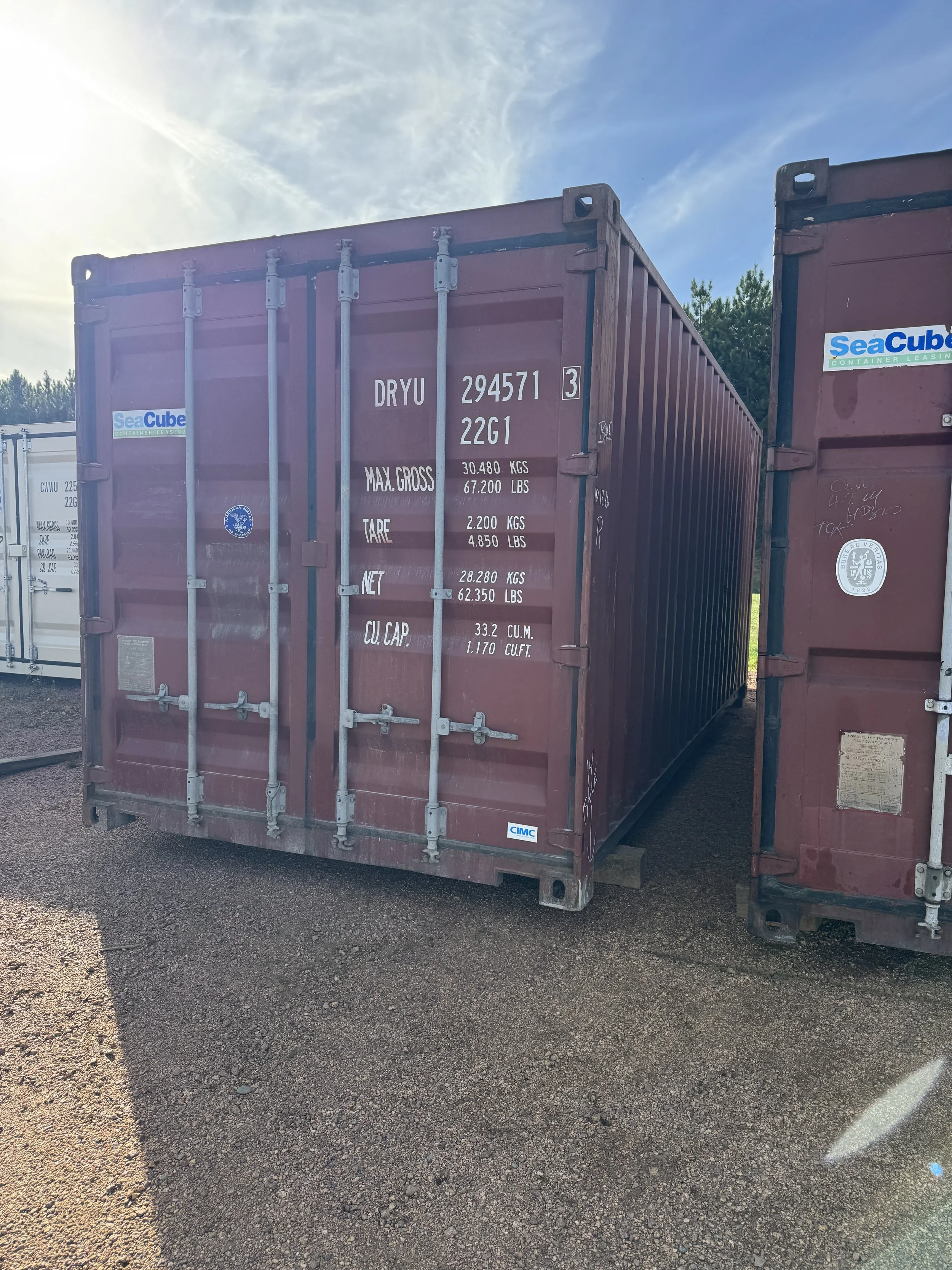 20' Used/Cargoworthy Shipping Container- Brick Red