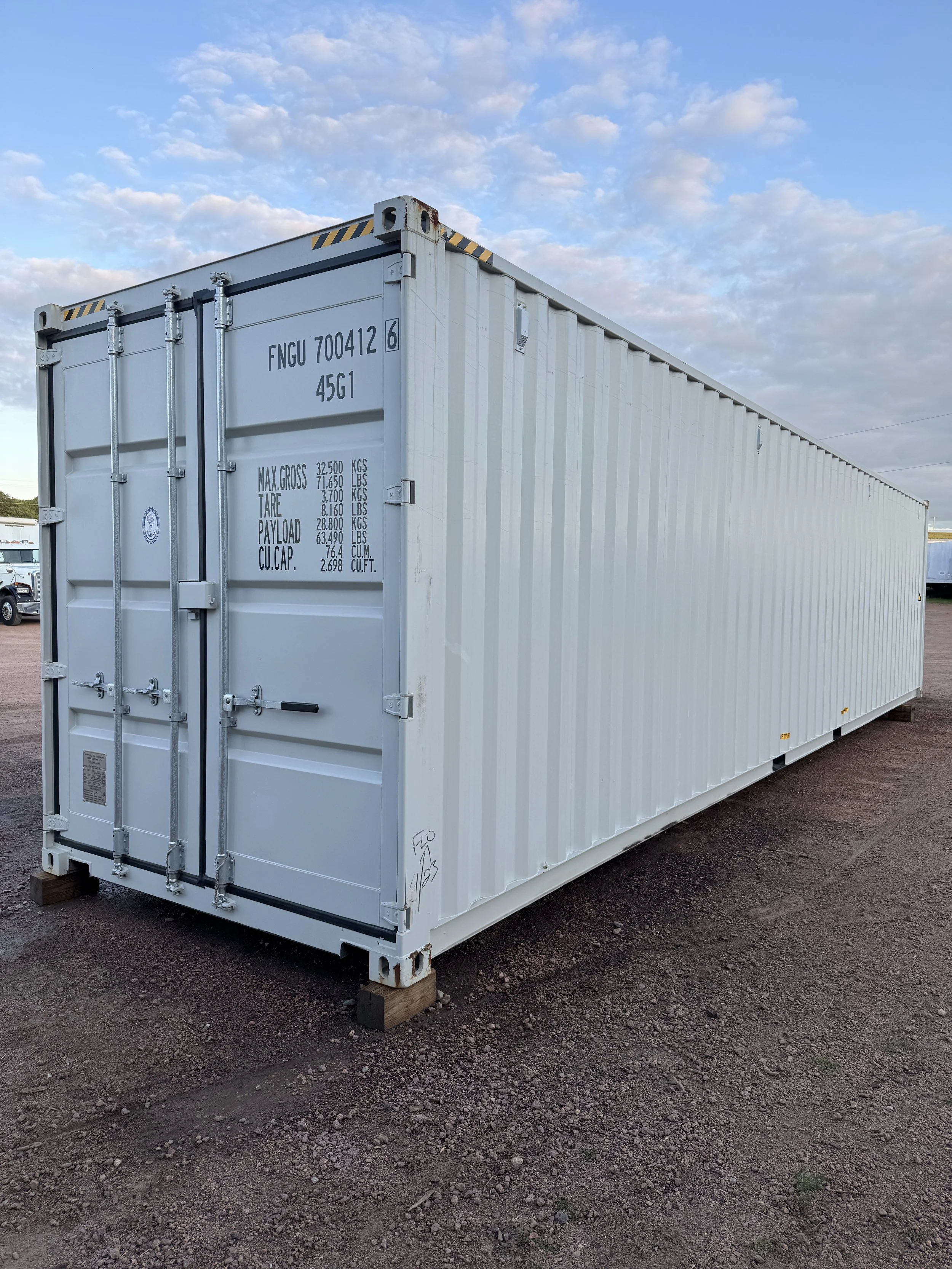 40' New/One Trip High Cube Shipping Container- Light Grey