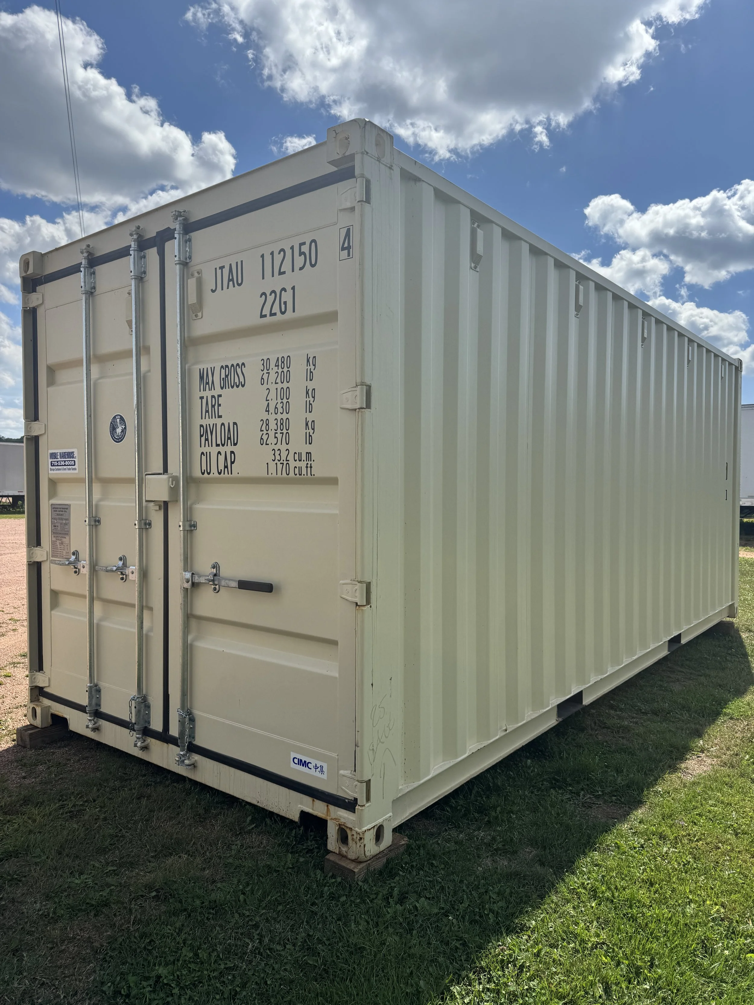 20' New/One Trip Shipping Container- Tan YOM 25
