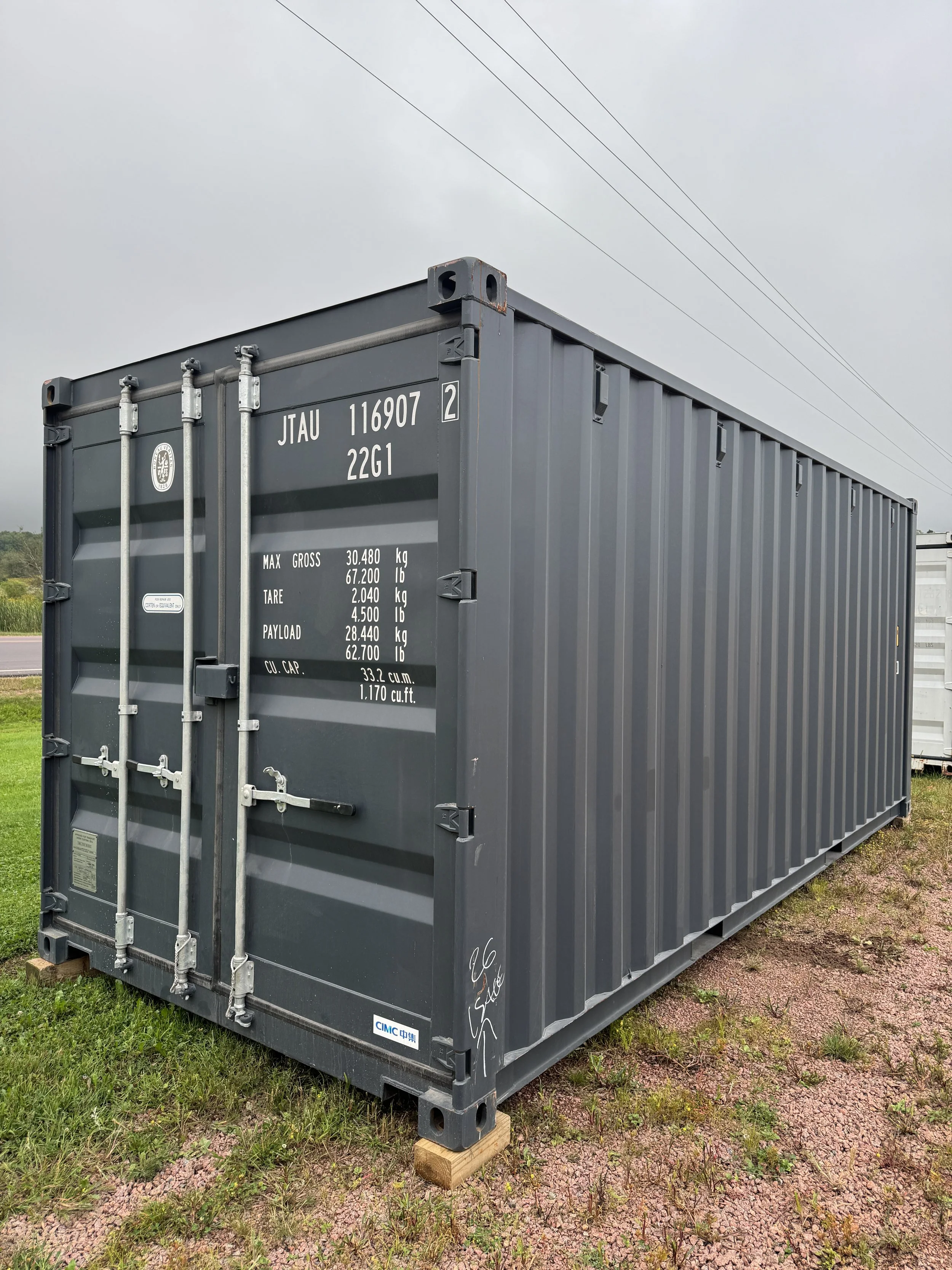20' New/One Trip Shipping Container- Dark Grey