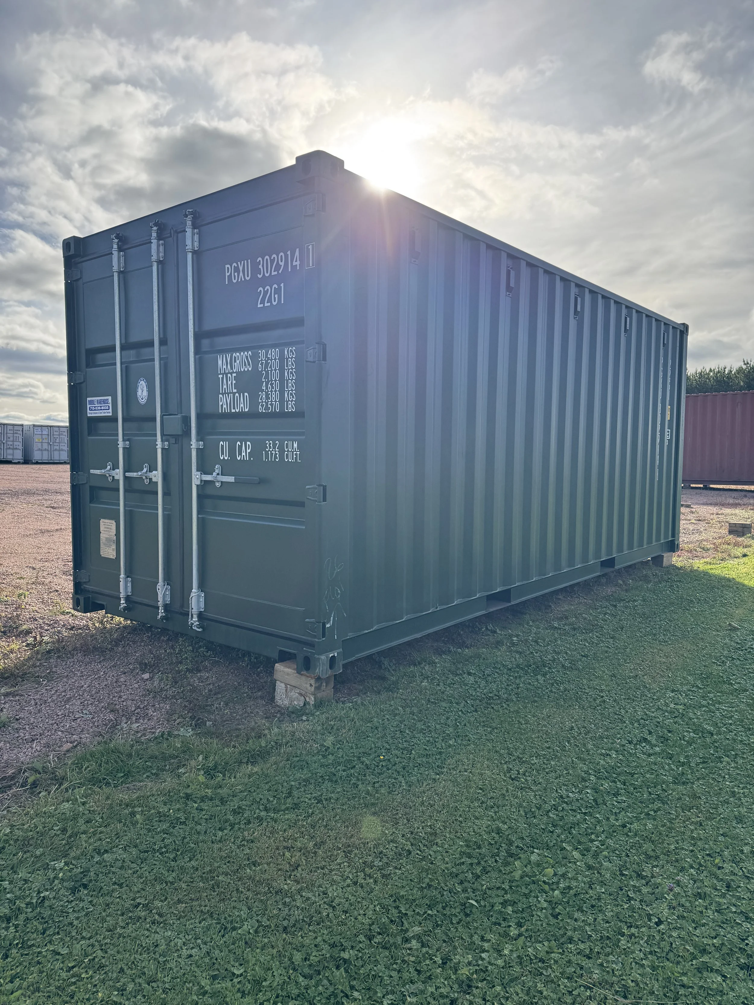 20' New/One Trip Shipping Container- OD Green