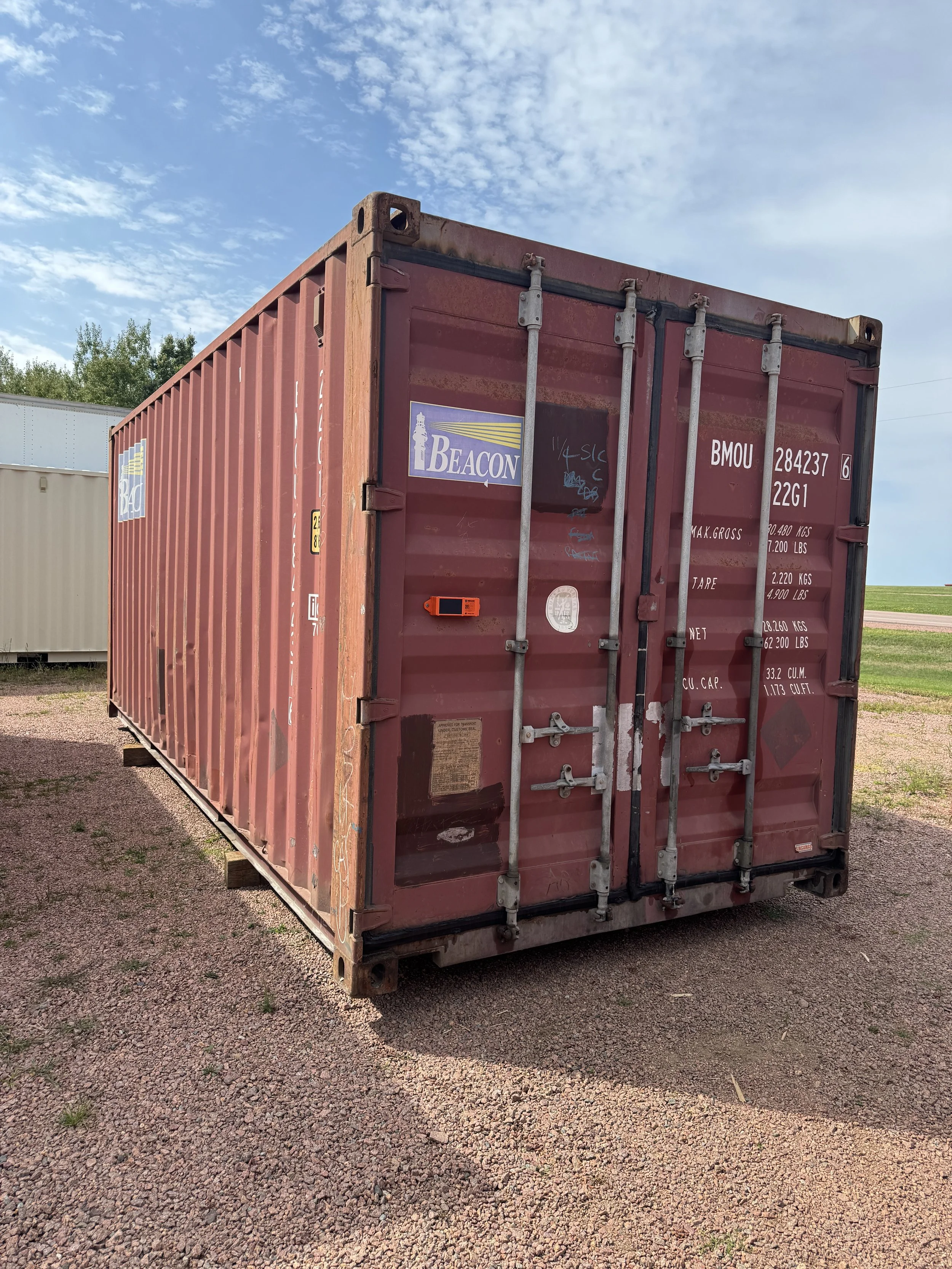 20' Used/Cargoworthy Shipping Container- Brick Red