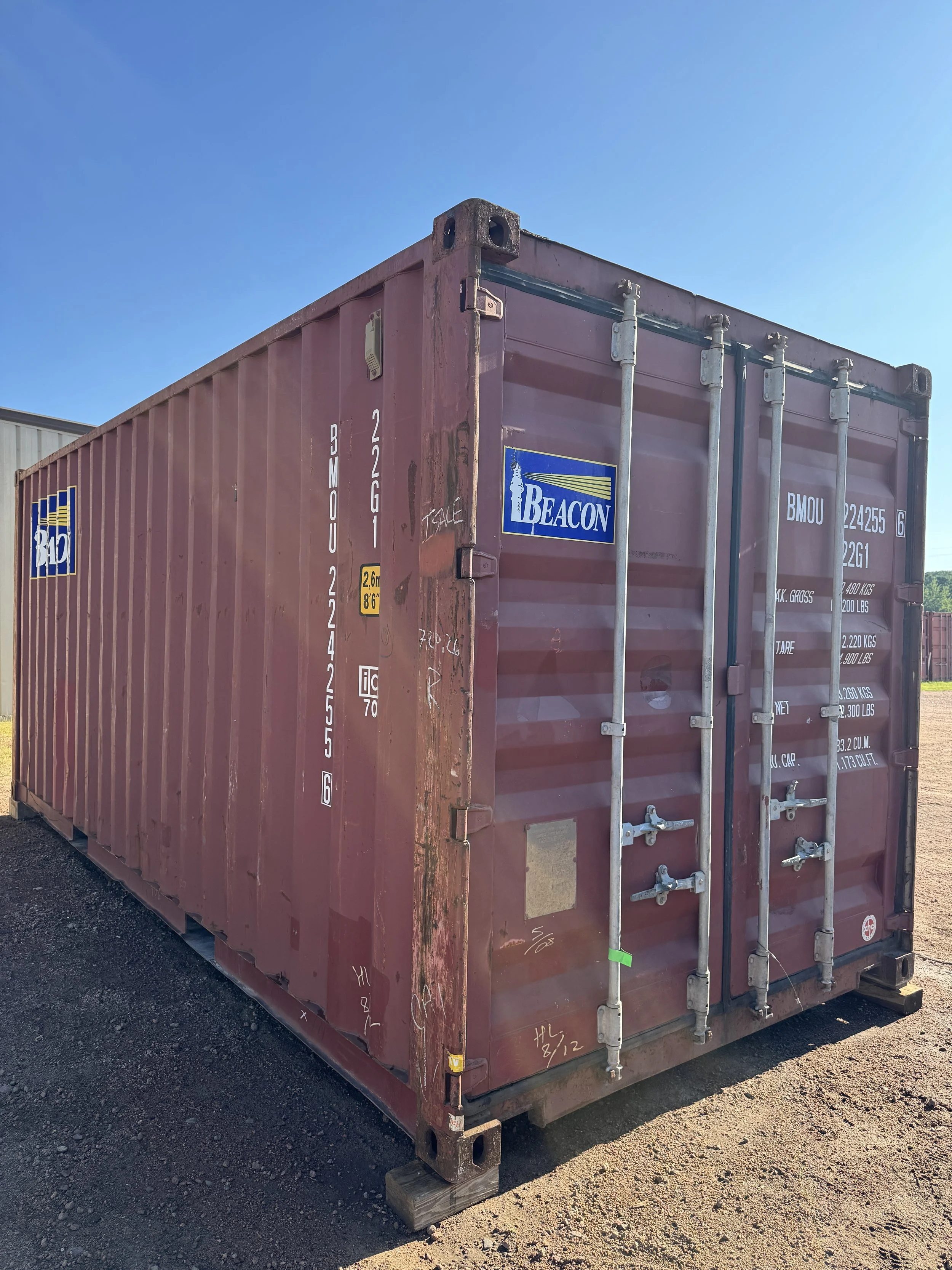 20' Used/Cargoworthy Shipping Container- Brick Red