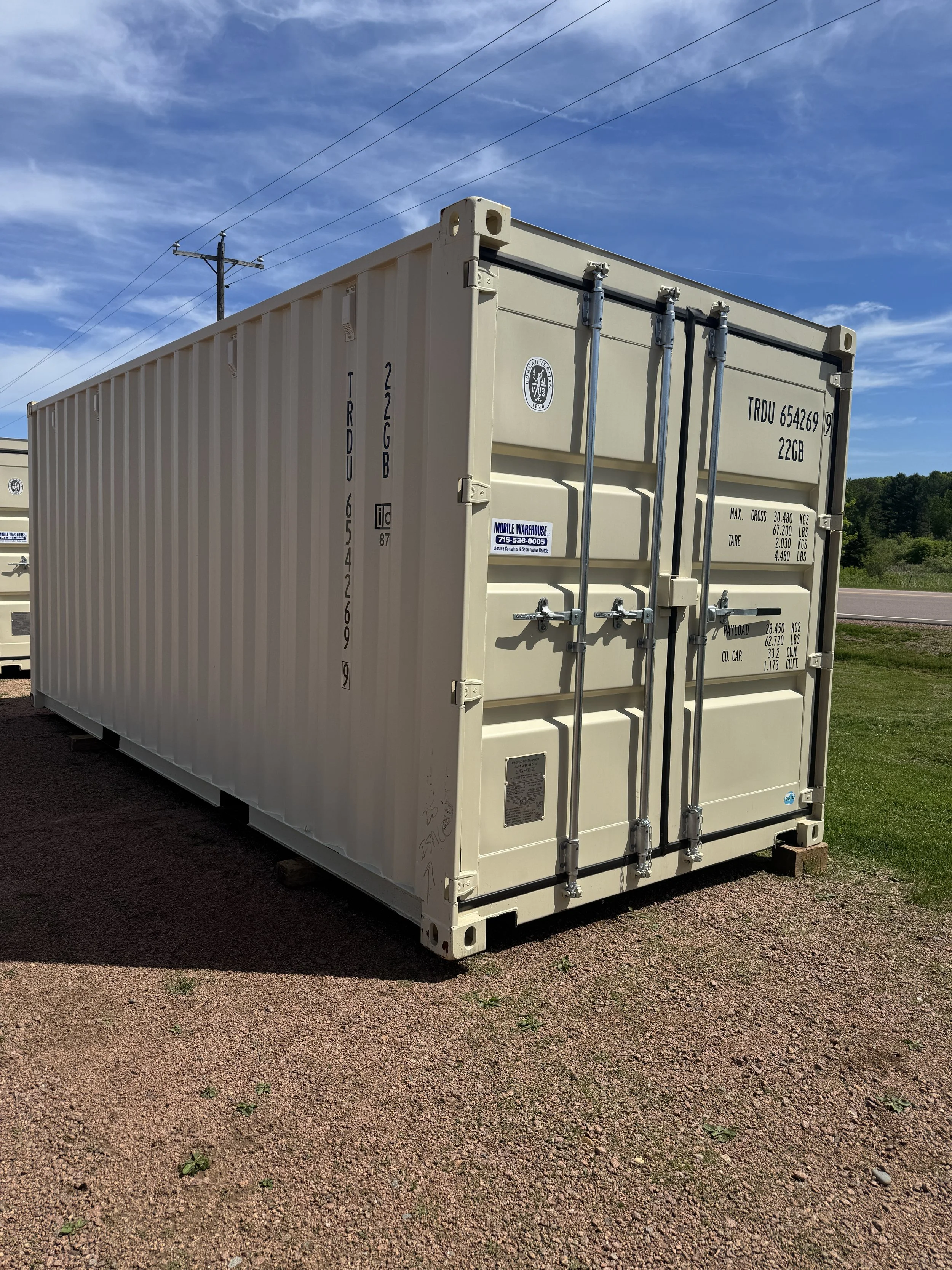 20' New/One Trip Shipping Container- Tan