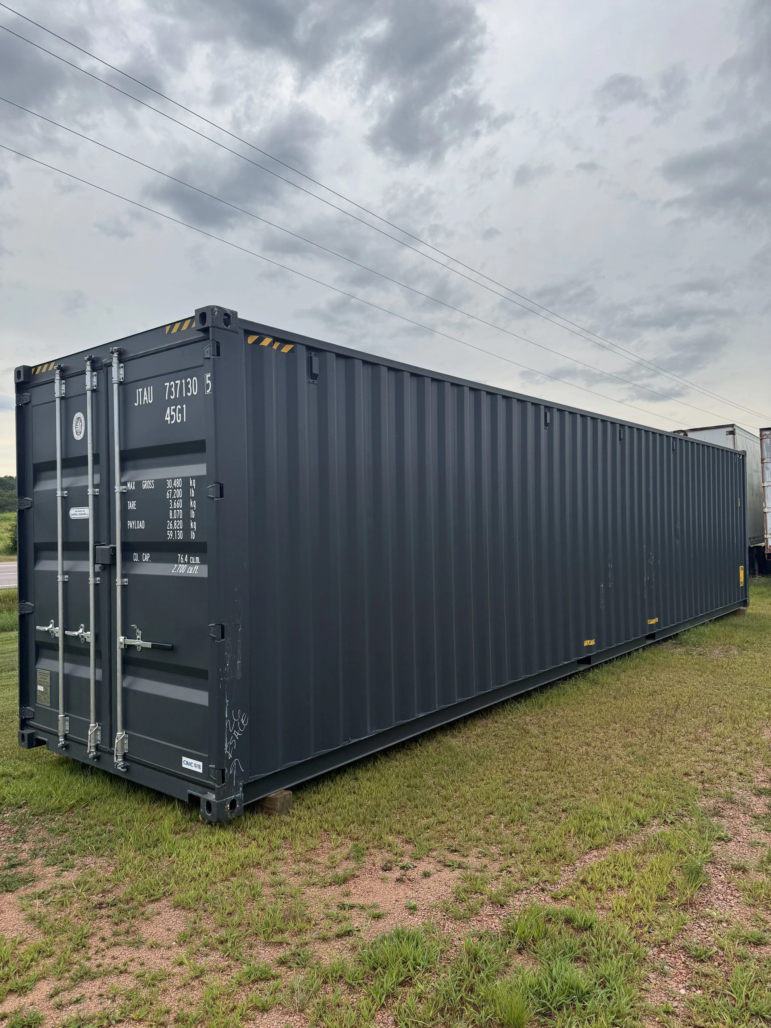 40' New/One Trip High Cube Shipping Container- Dark Grey