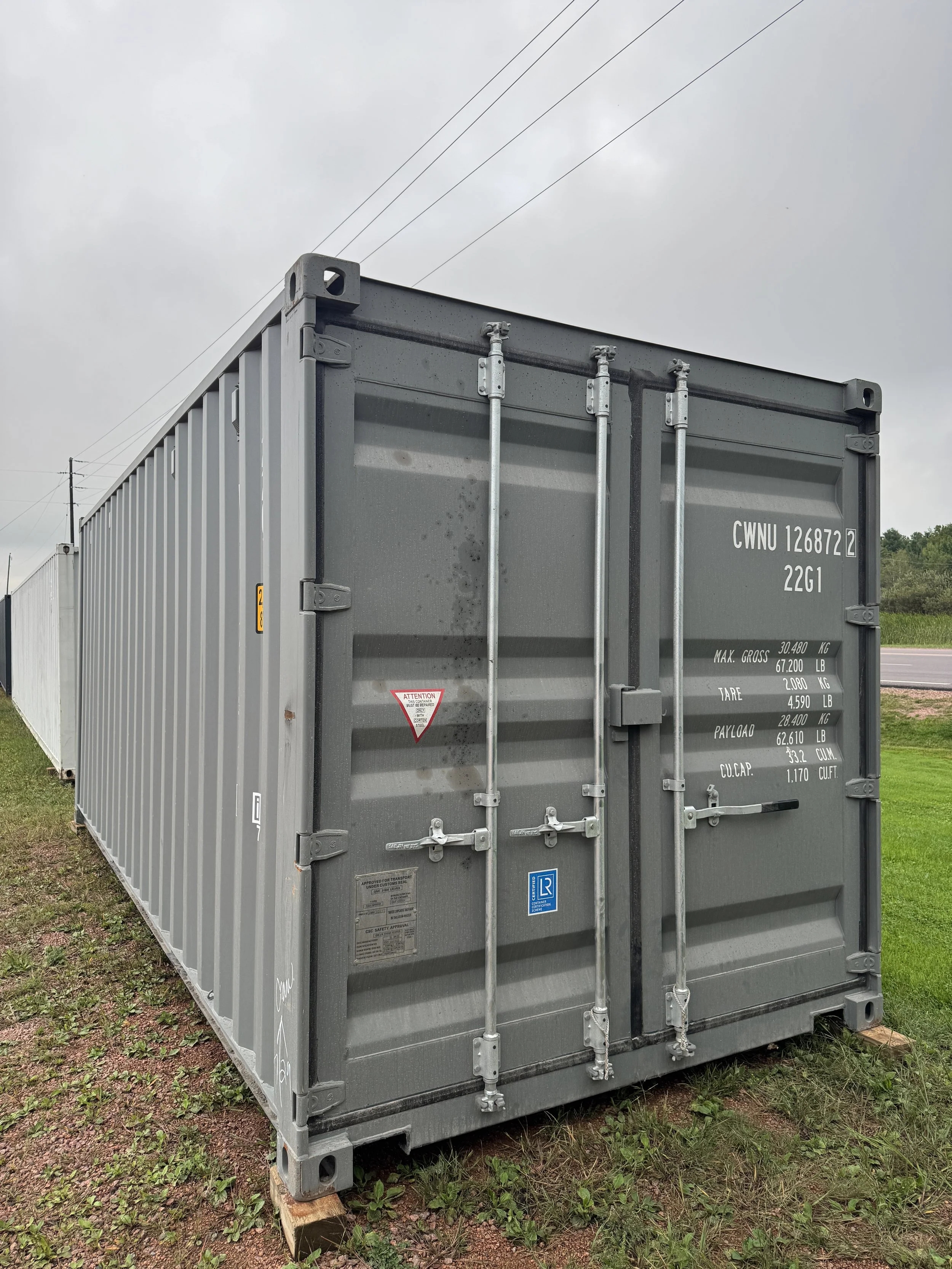 20' New/One Trip Shipping Container- Light Grey