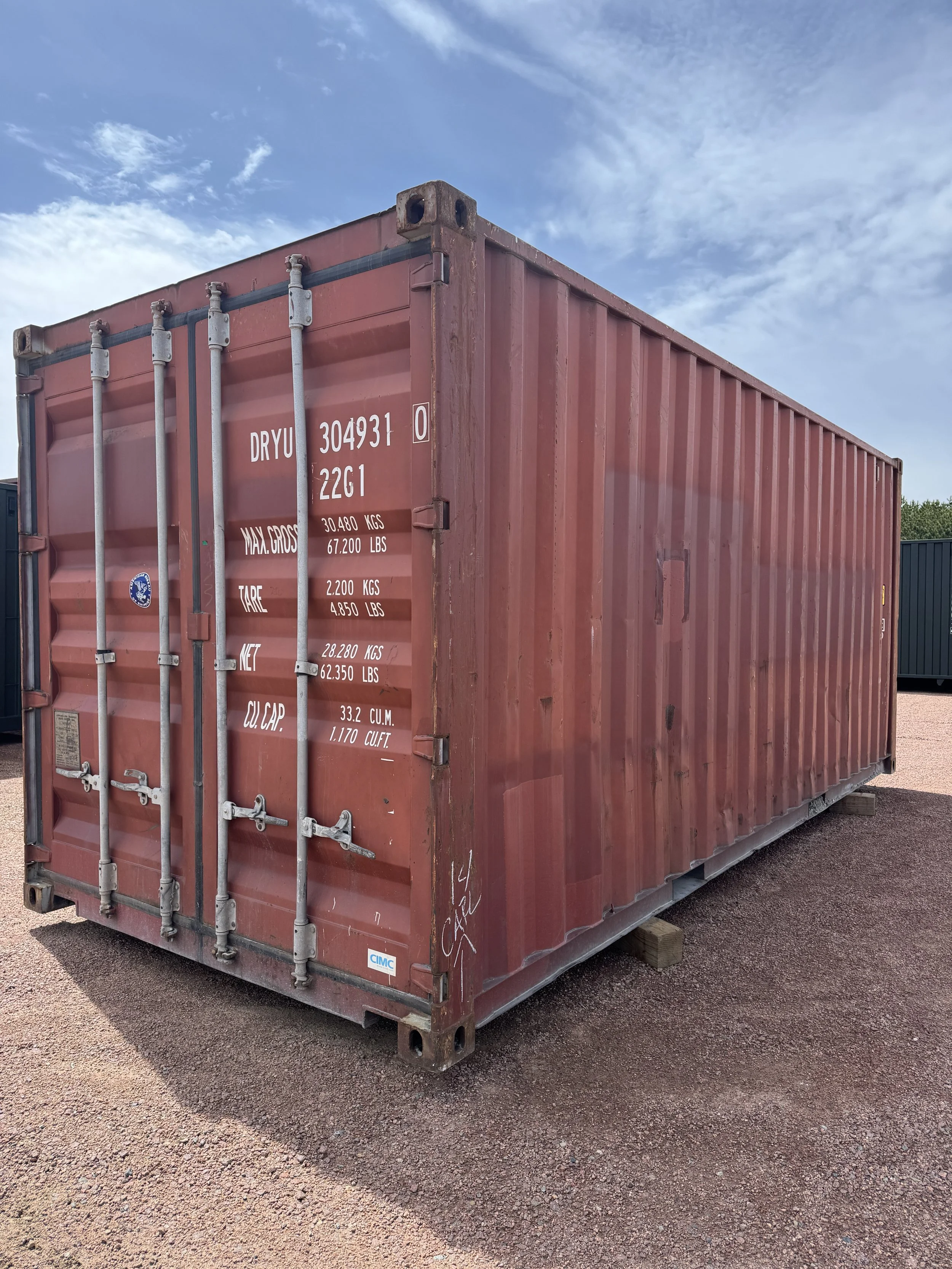 20' Used/Cargo-worthy Shipping Container- Brick Red