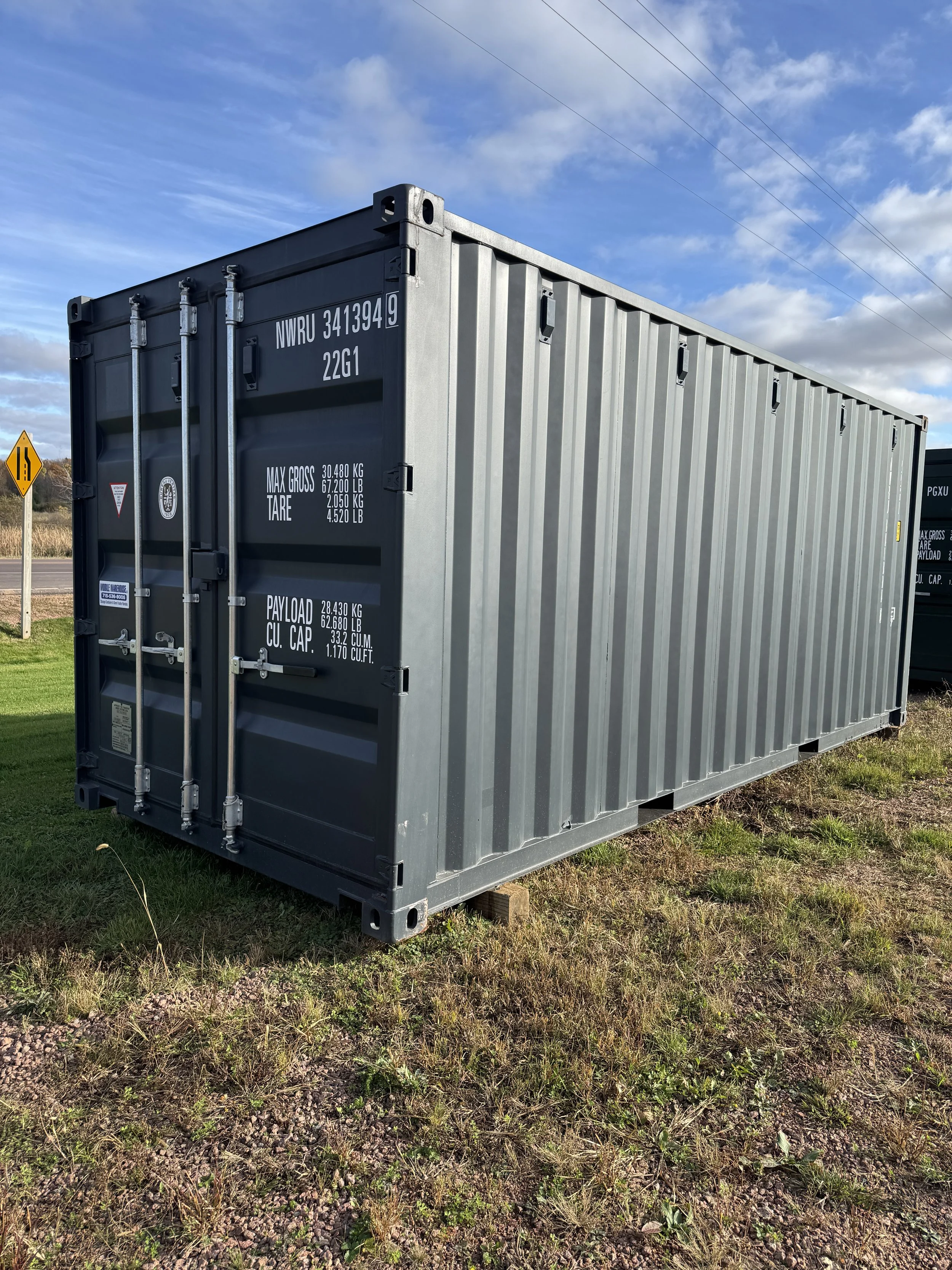 20' New/One Trip Shipping Container- Dark Grey
