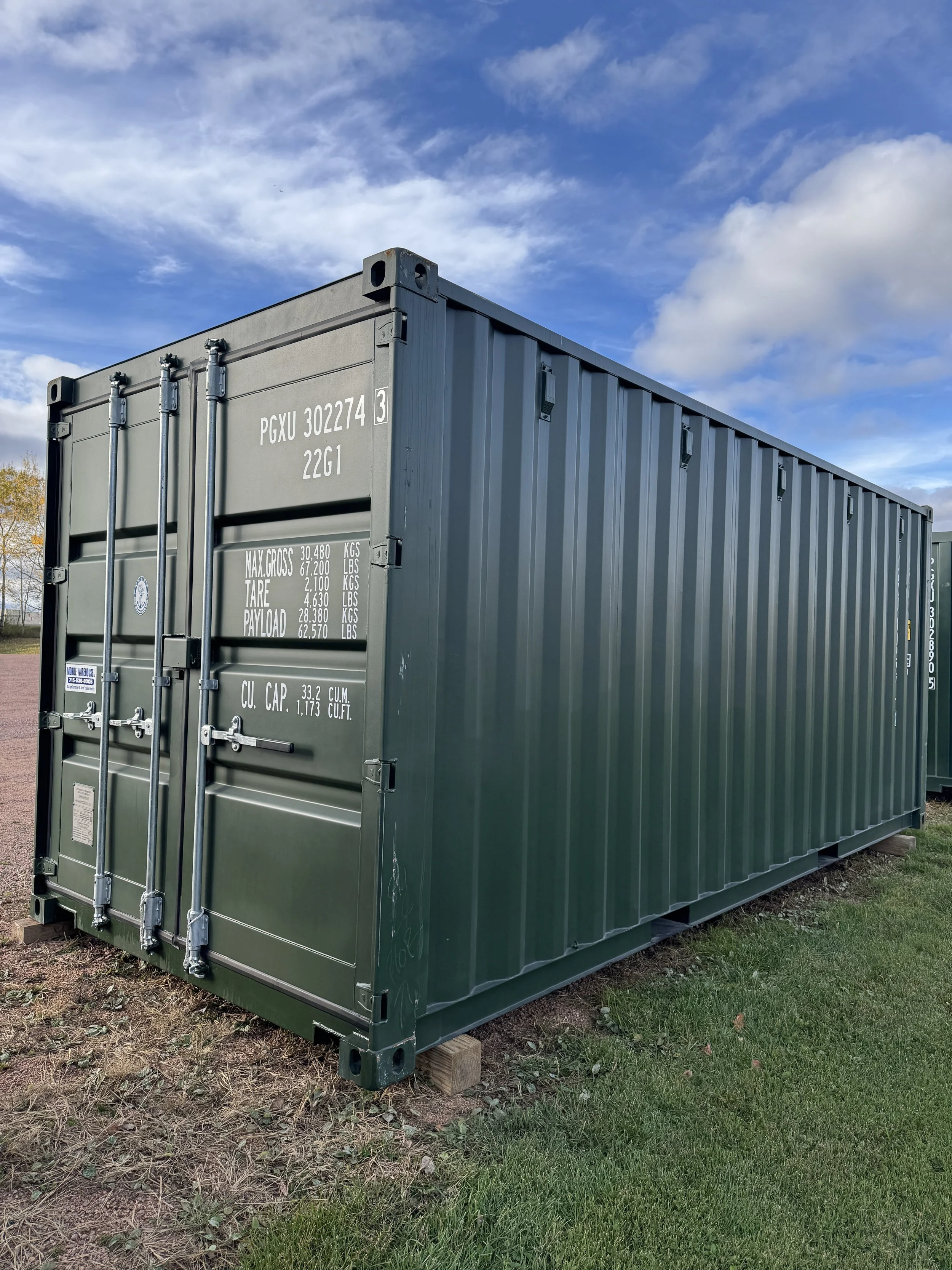 20' New/One Trip Shipping Container- OD Green