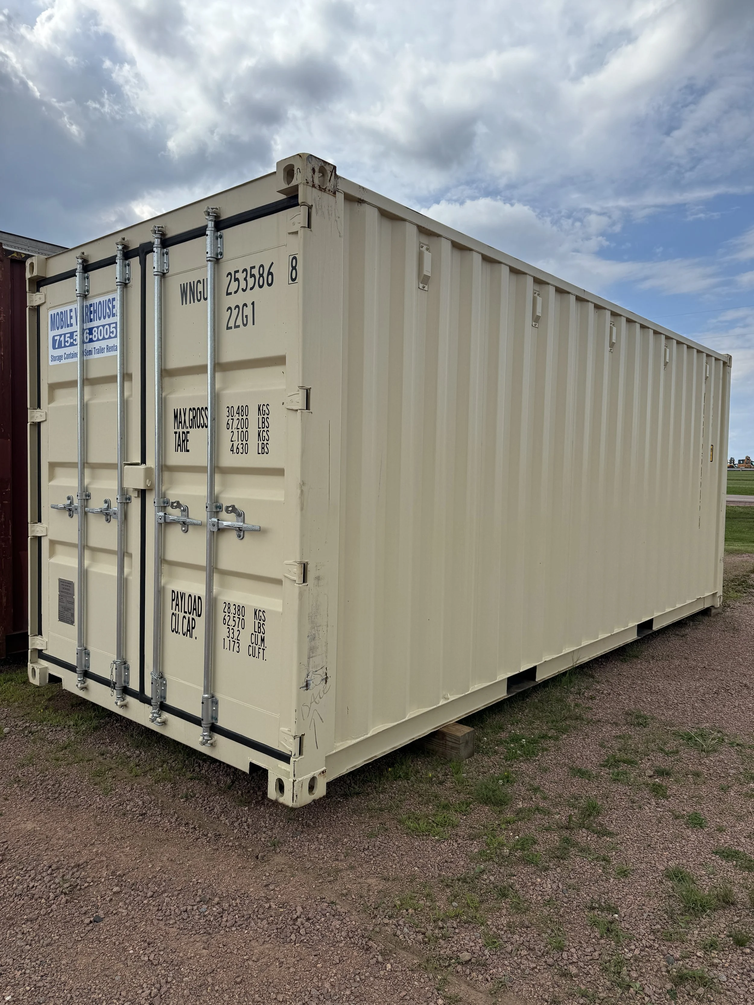 20' New/One Trip Shipping Container- Tan