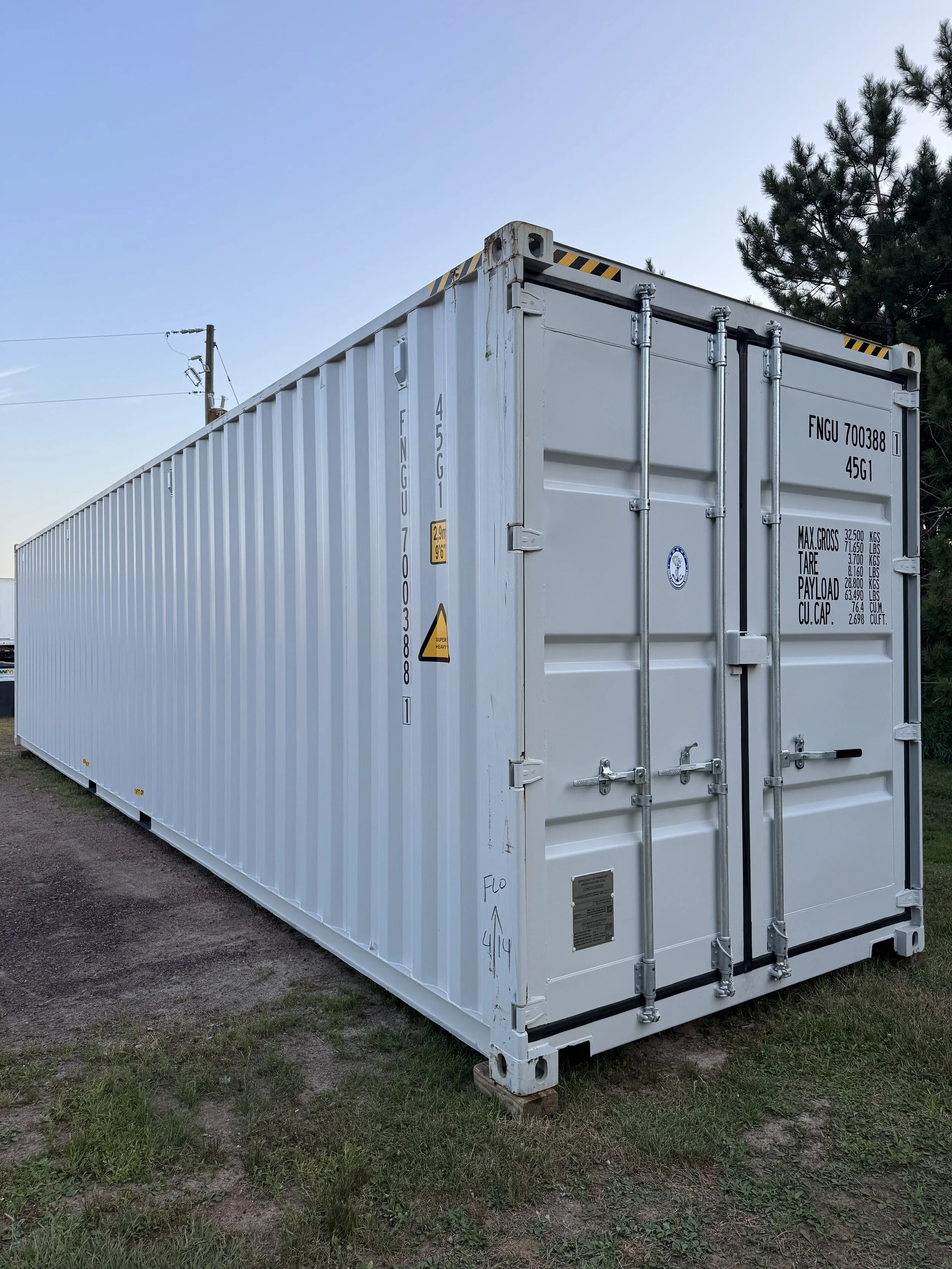 40' New/One Trip High Cube Shipping Container- Light Grey