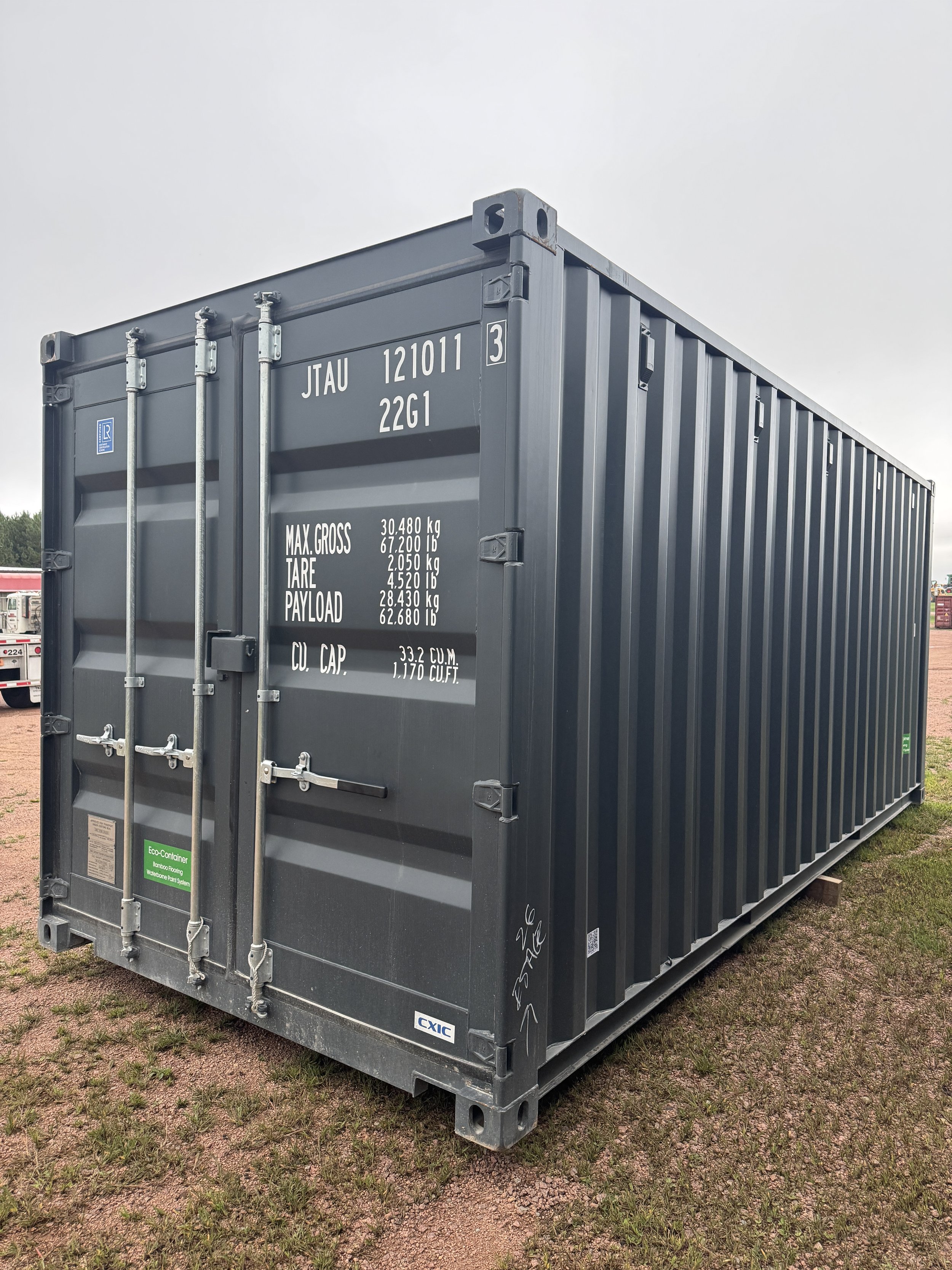 20' New/One Trip Shipping Container- Dark Grey