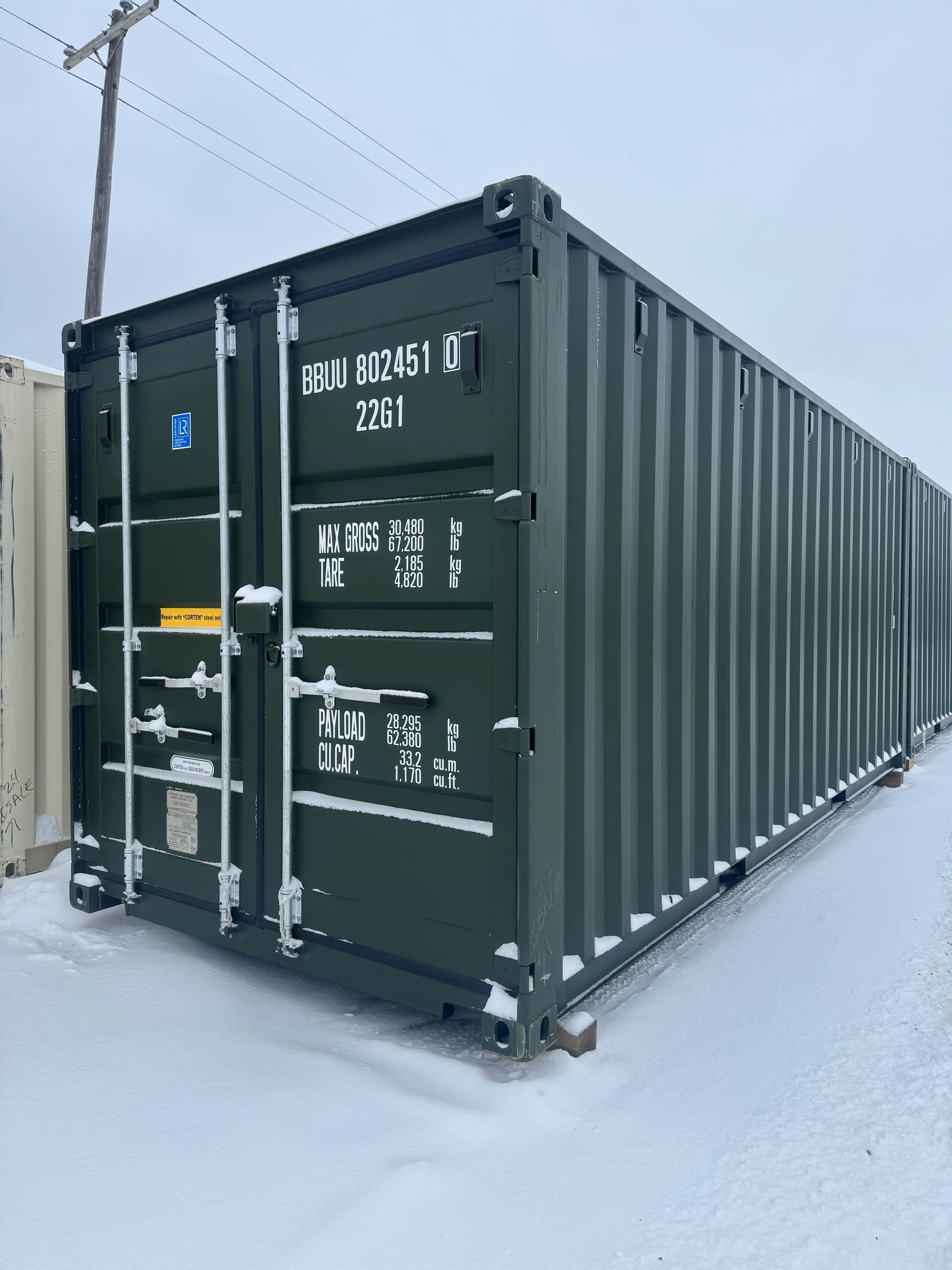 20' Shipping Container- Olive Drab Green