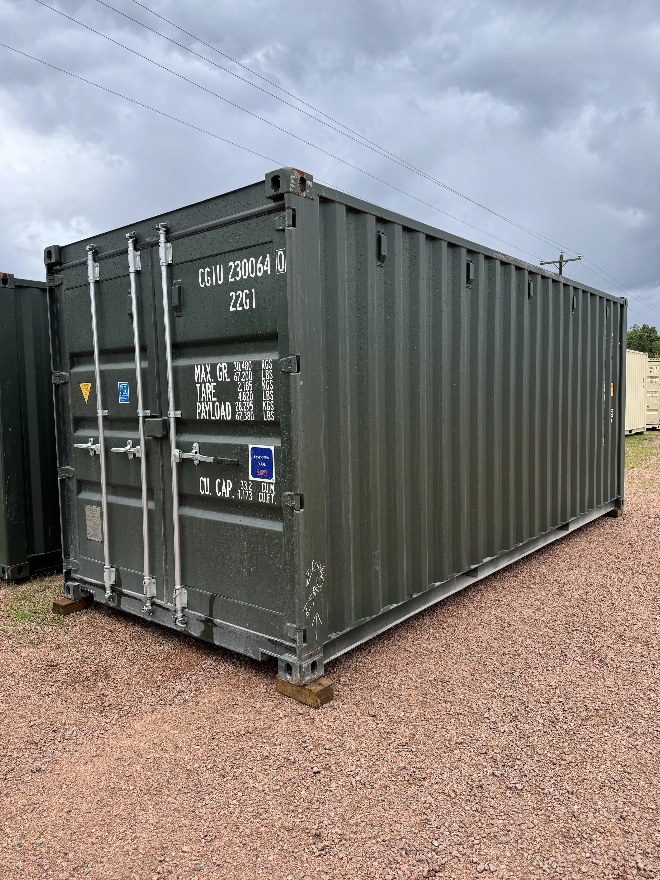 20' New/One Trip Shipping Container- OD Green