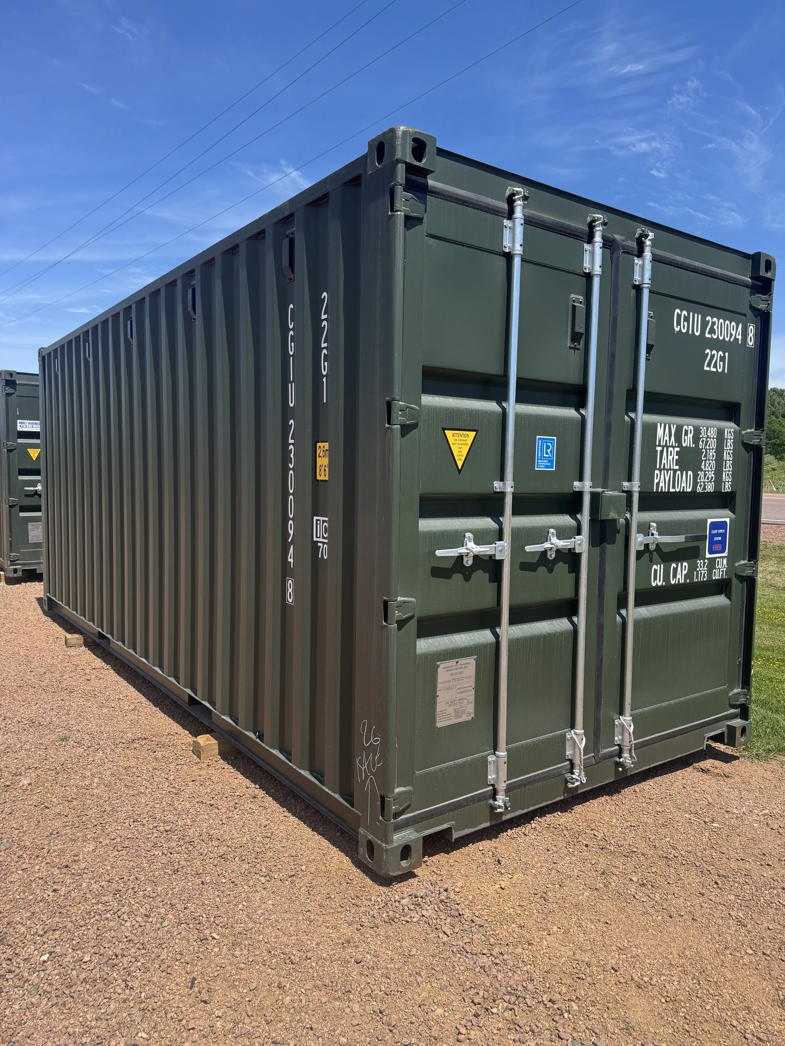 20' New/One Trip Shipping Container- OD Green