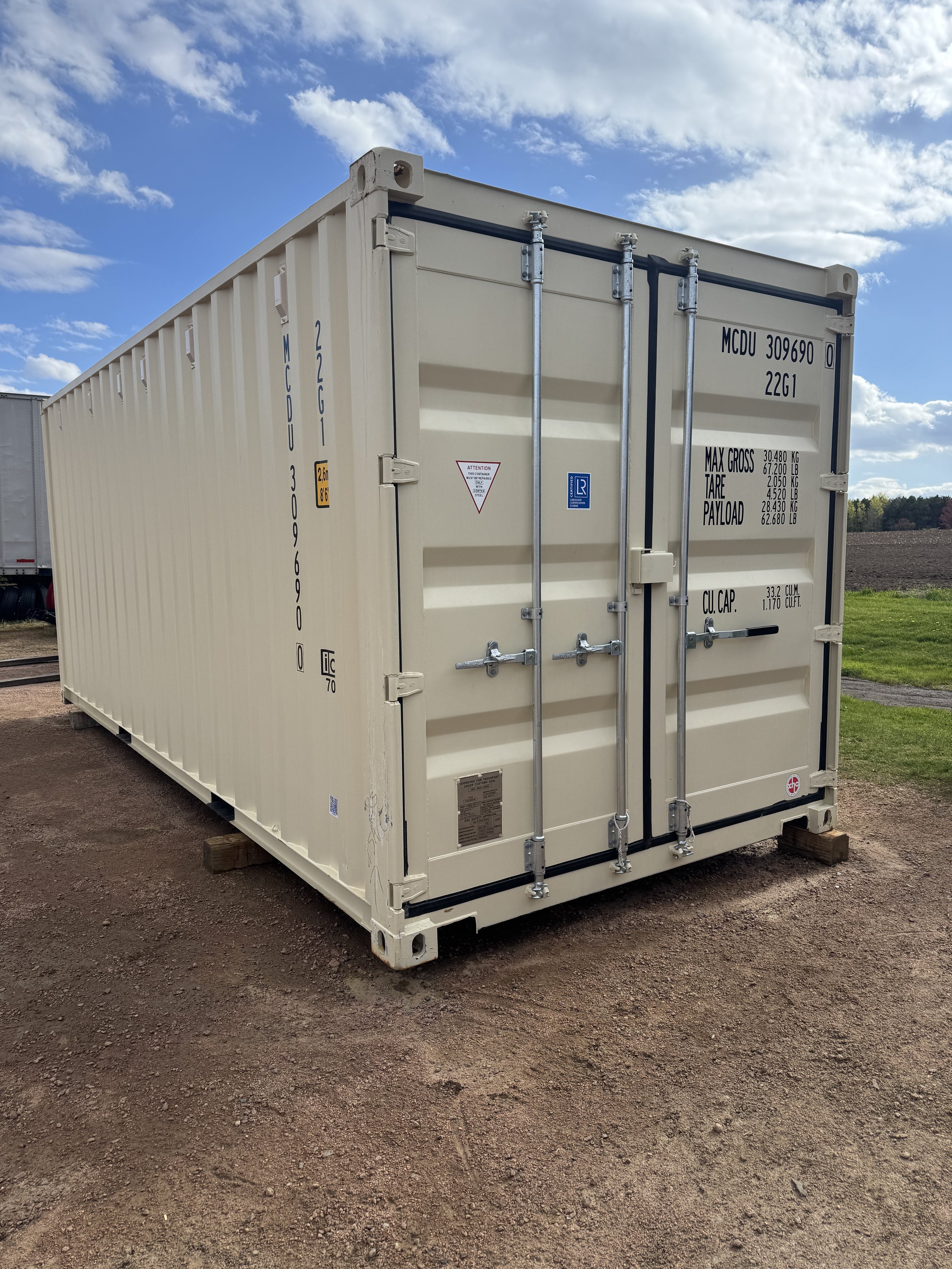 20' New/One Trip Shipping Container- Tan
