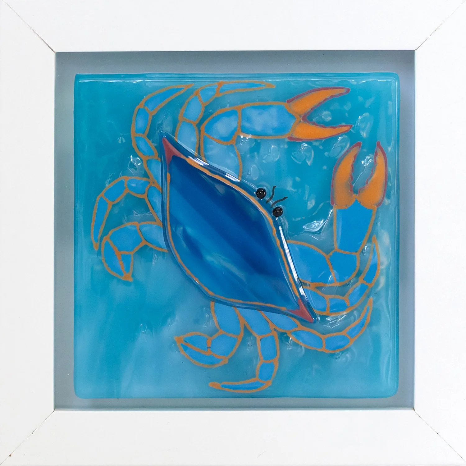 crab with blue background