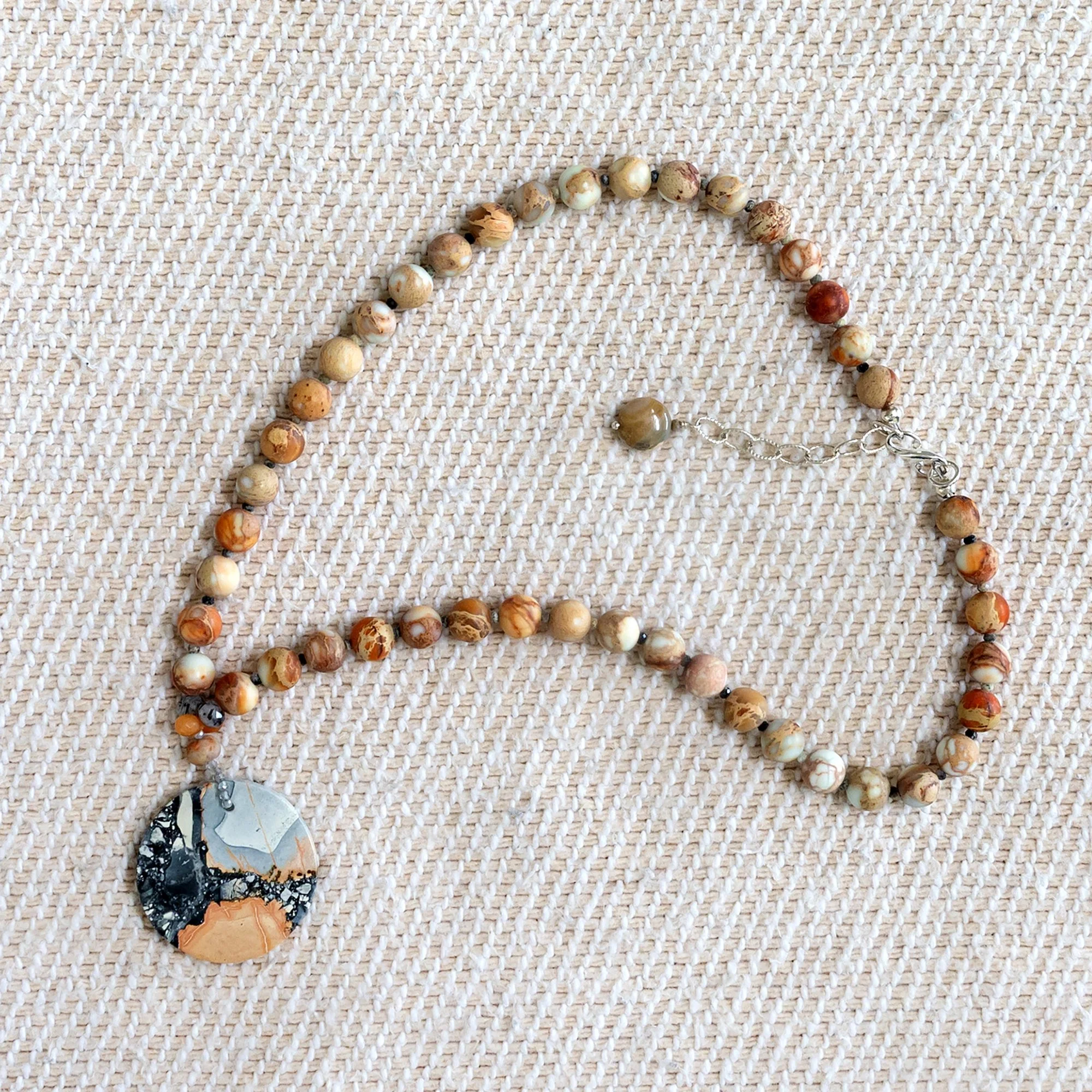 Maligano Landscape Jasper Pendant Necklace