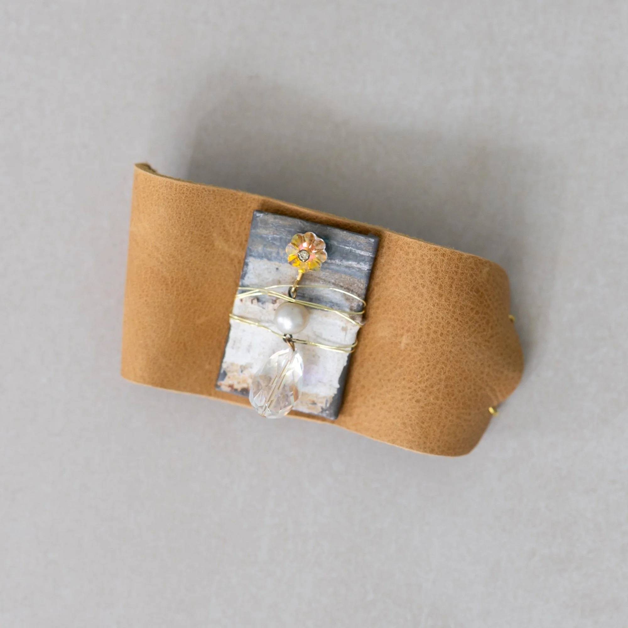 Leather Embellished Bracelet