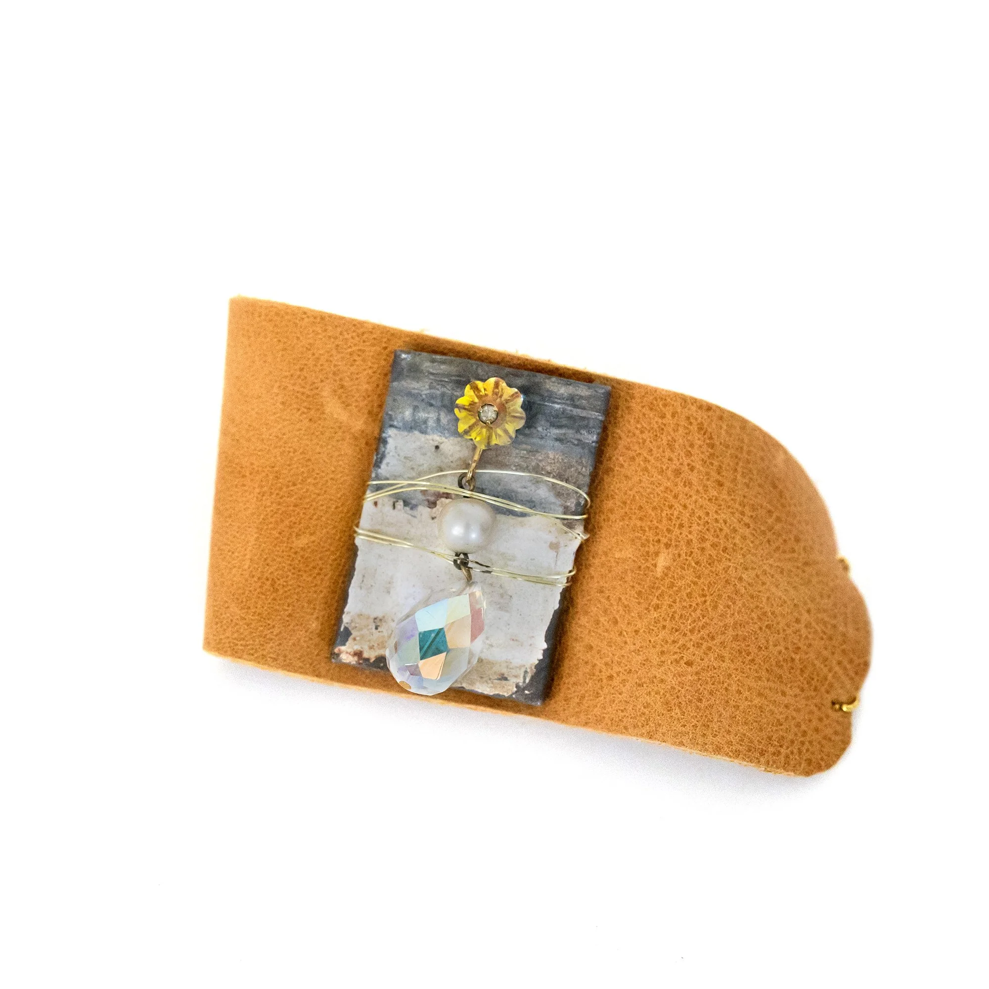 Leather Embellished Bracelet