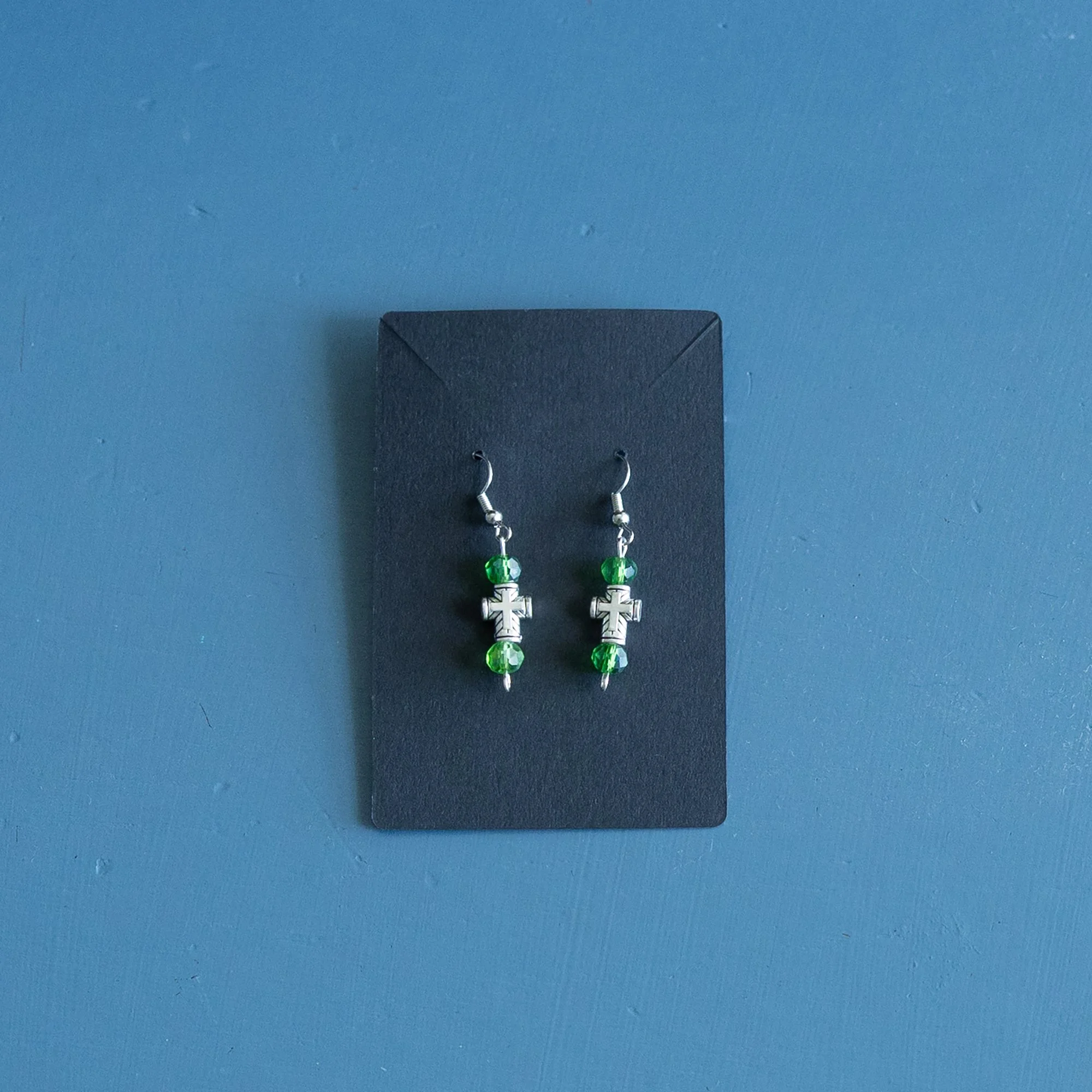 Cross Earrings - Green.jpg