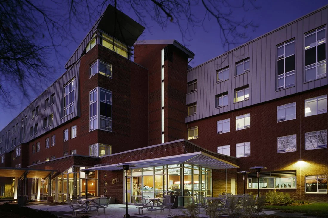 Alumni hall at night