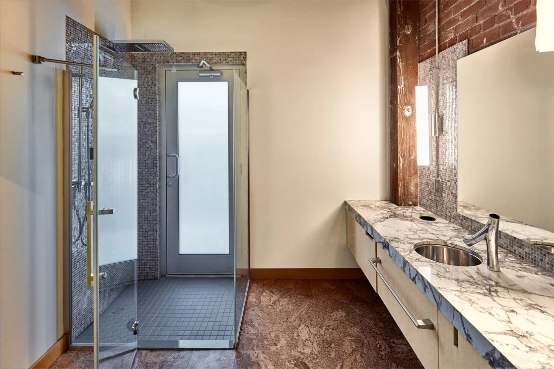 Bathroom - sink + shower