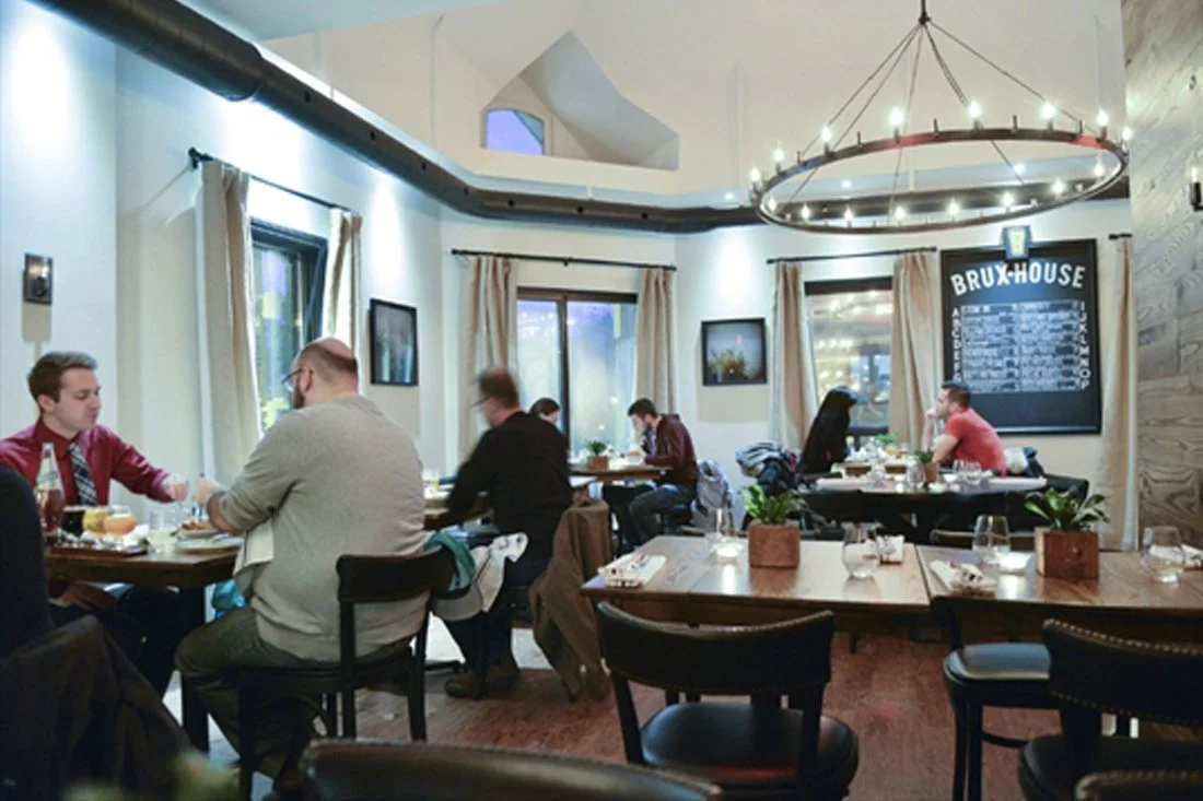 People sitting at Brux House