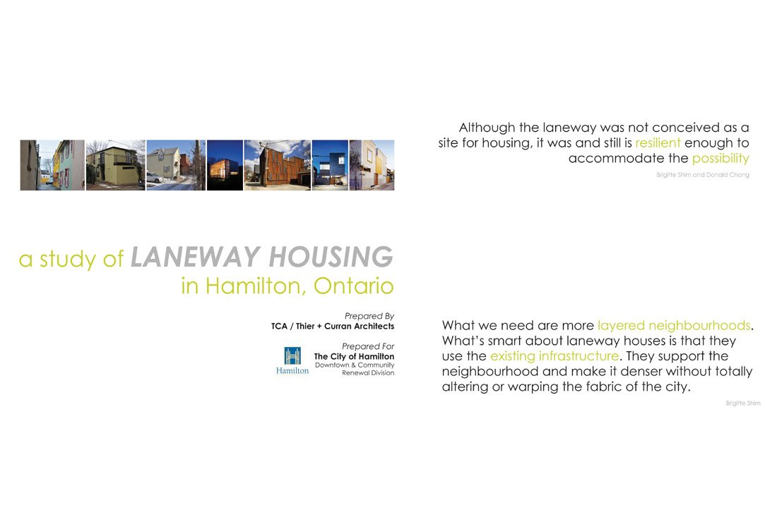 A study of Laneway housing in Hamilton 