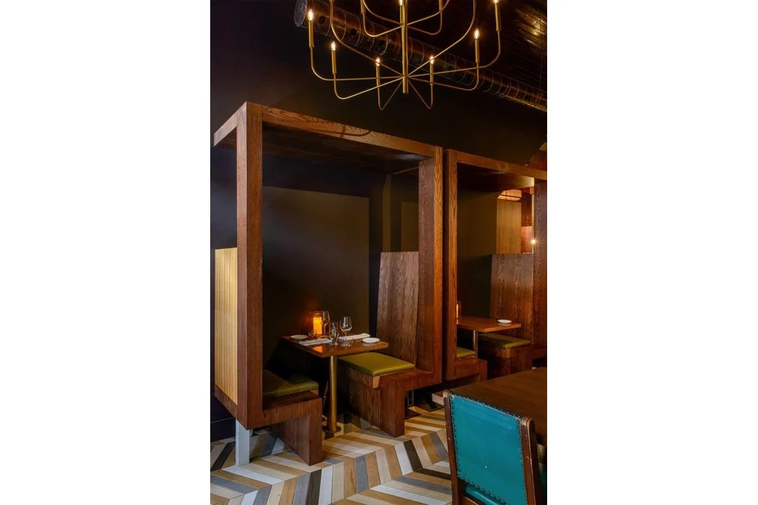 Booths at Rapscallion Restaurant