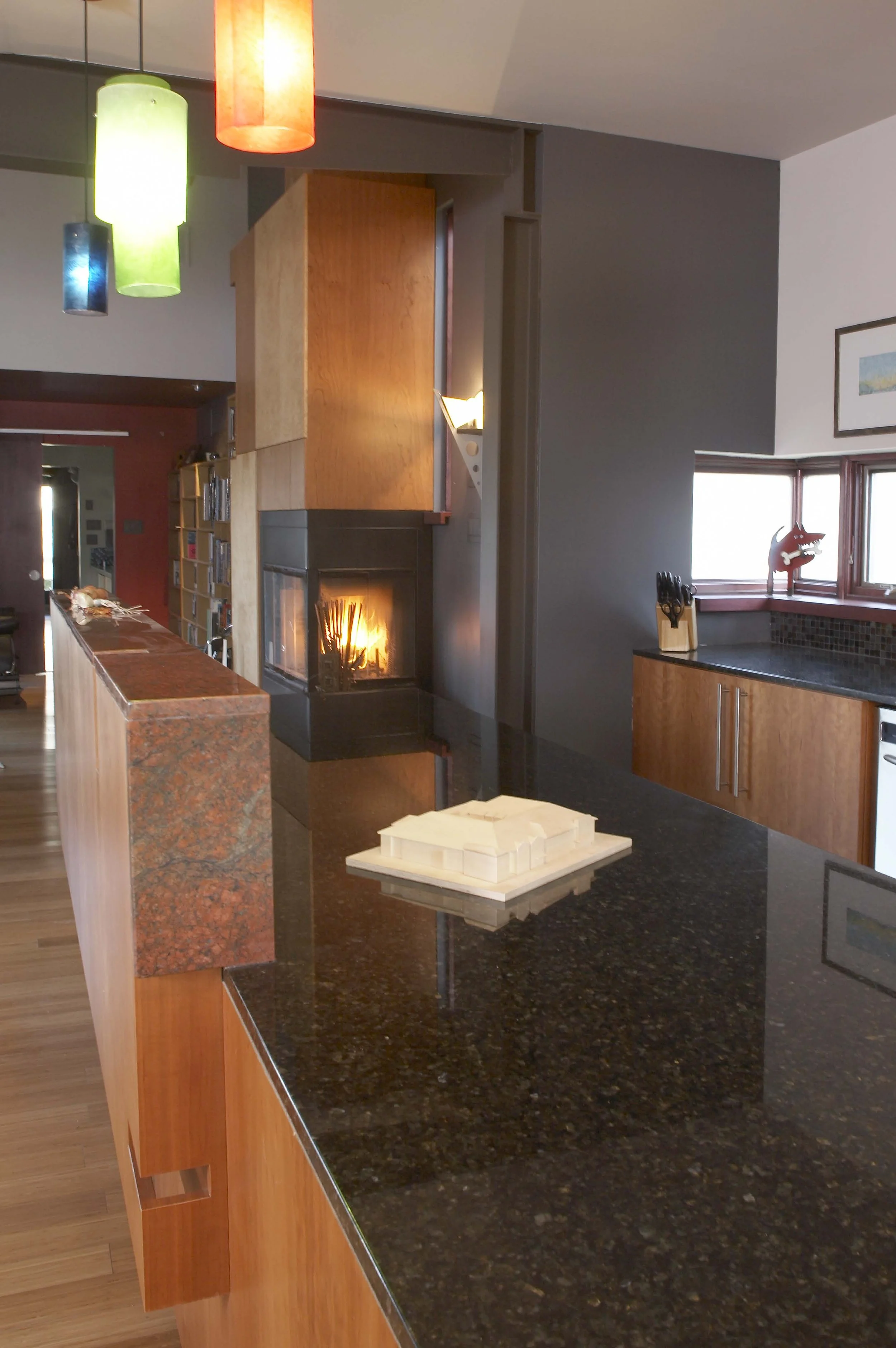 Modern kitchen with granite countertops