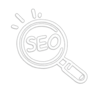 Magnifying glass with the text 'SEO' inside, representing search engine optimization