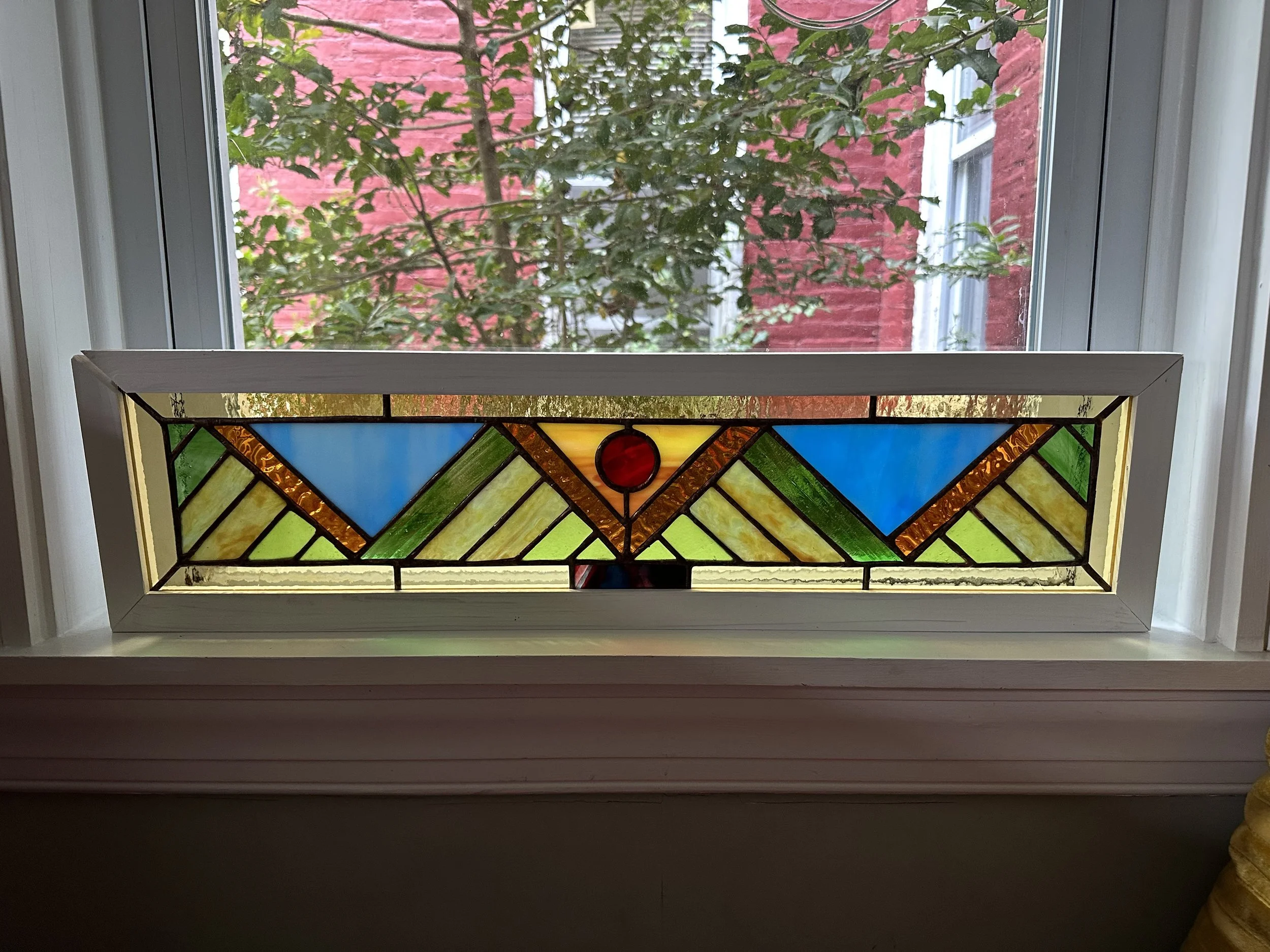 Mountain Sunset Transom Window