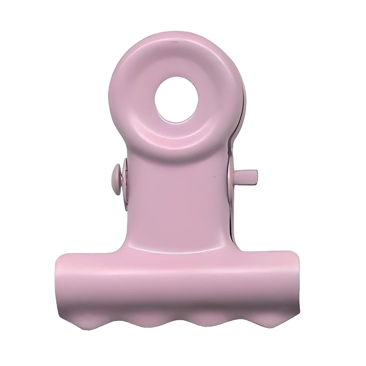 Light pink clip with a circular hole and a small horizontal protrusion on the side.