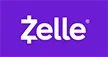 Zelle logo on a purple background
