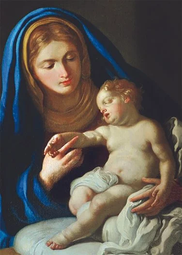 Madonna with baby Jesu Holy Card