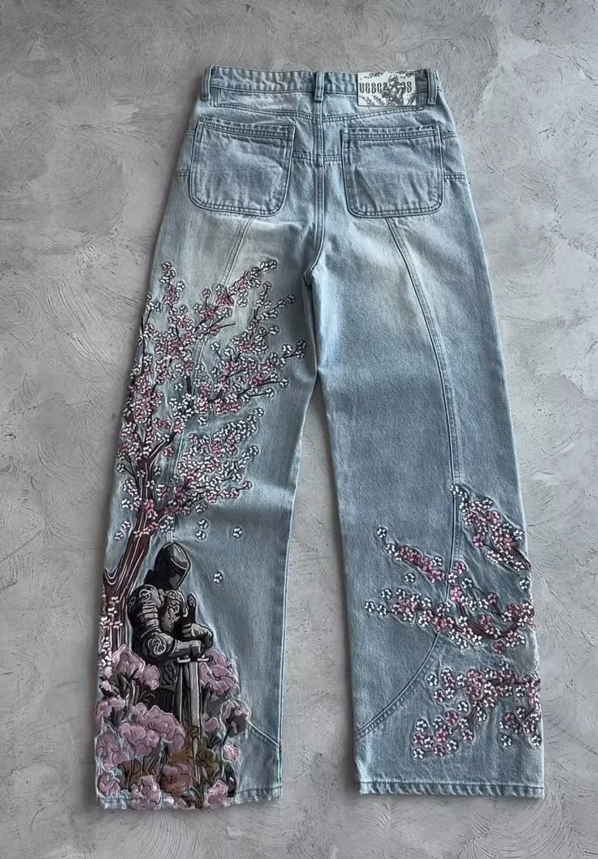 Artisan Embroidered Denim Baggy Jeans