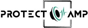 Logo de Protect Camp avec texte et symbole de cercle avec un signal audio.