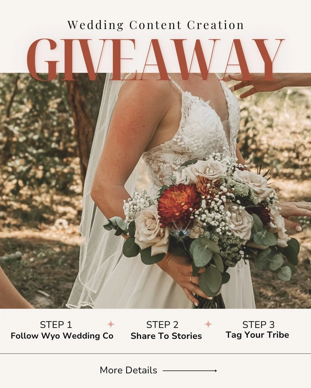 🤎🐴🥂✨because it&rsquo;s the new year and I love yall, I&rsquo;m doin&rsquo; my first GIVEAWAY ever so I hope to see all the brides who have been considering a content creator show up for this one!!!

How to enter:
✨Follow @wyoweddingco on IG &amp; 