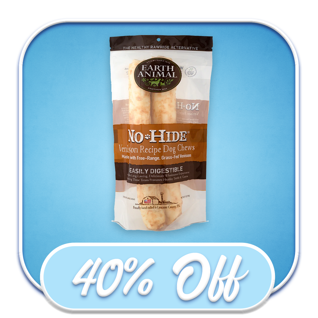 #49561 Earth Animal - No-Hide Large Venison Chews 2pk