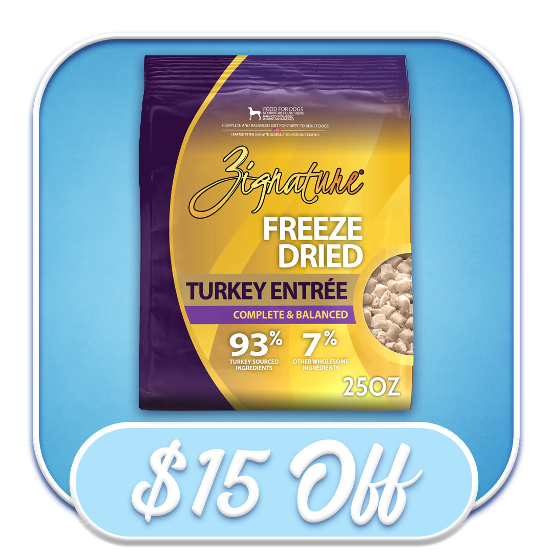 #52732 Zignature  - Freeze-Dried Turkey Entree 25oz Dog Diet