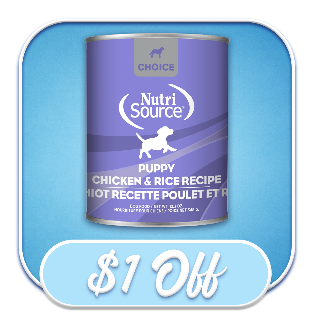 #51332 NutriSource - Choice Puppy Chicken & Barley 12.3oz Wet Dry Dog