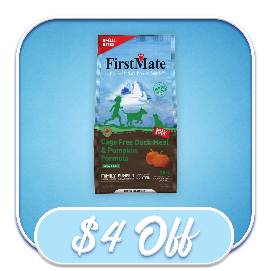 #52382 Firstmate - Small Breed Cage Free Duck Meal and Pumpkin Dry Dog Diet 4lb