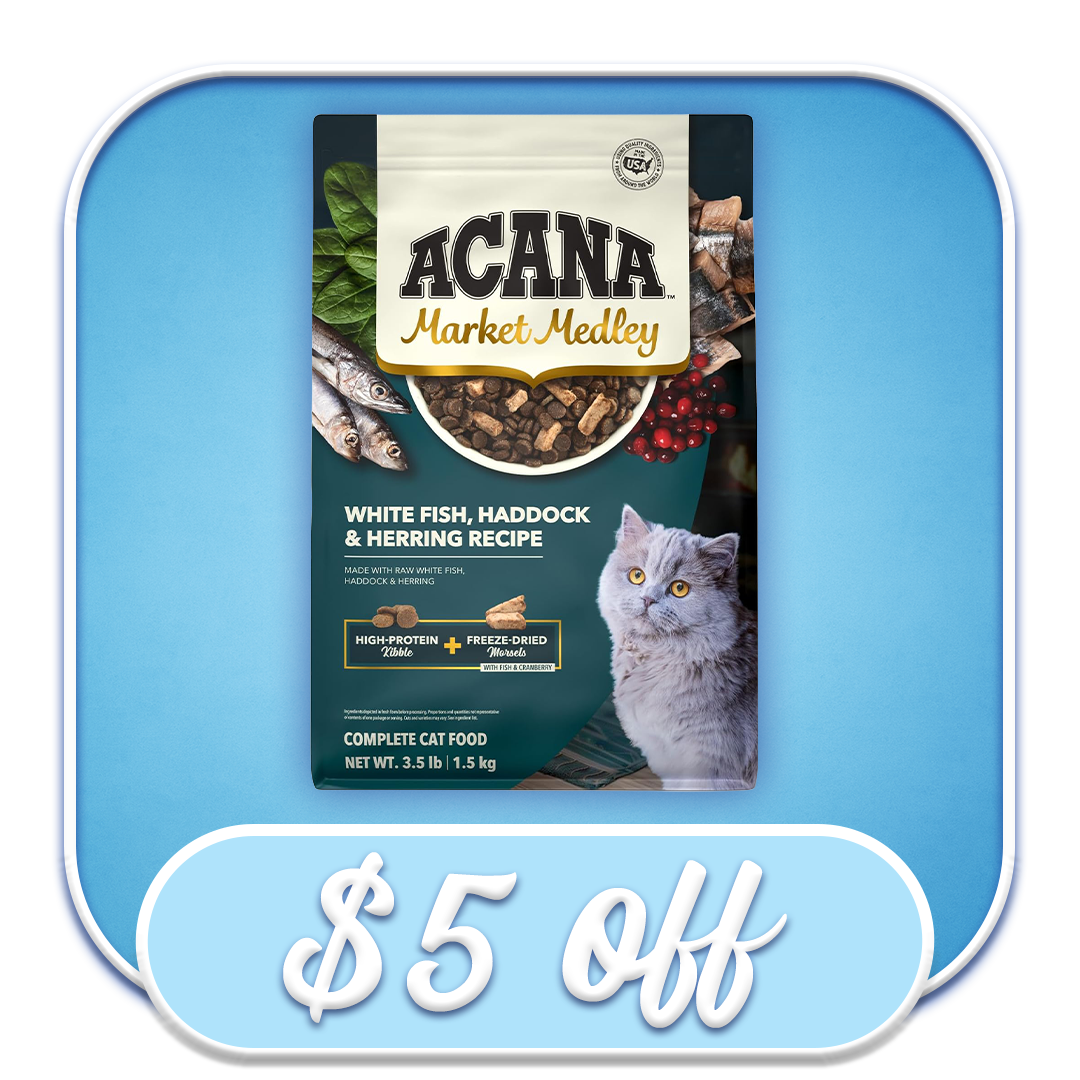 #51832 Acana - Market Medley Whitefish, Haddock & Herring Dry Cat Diet 3.5lb
