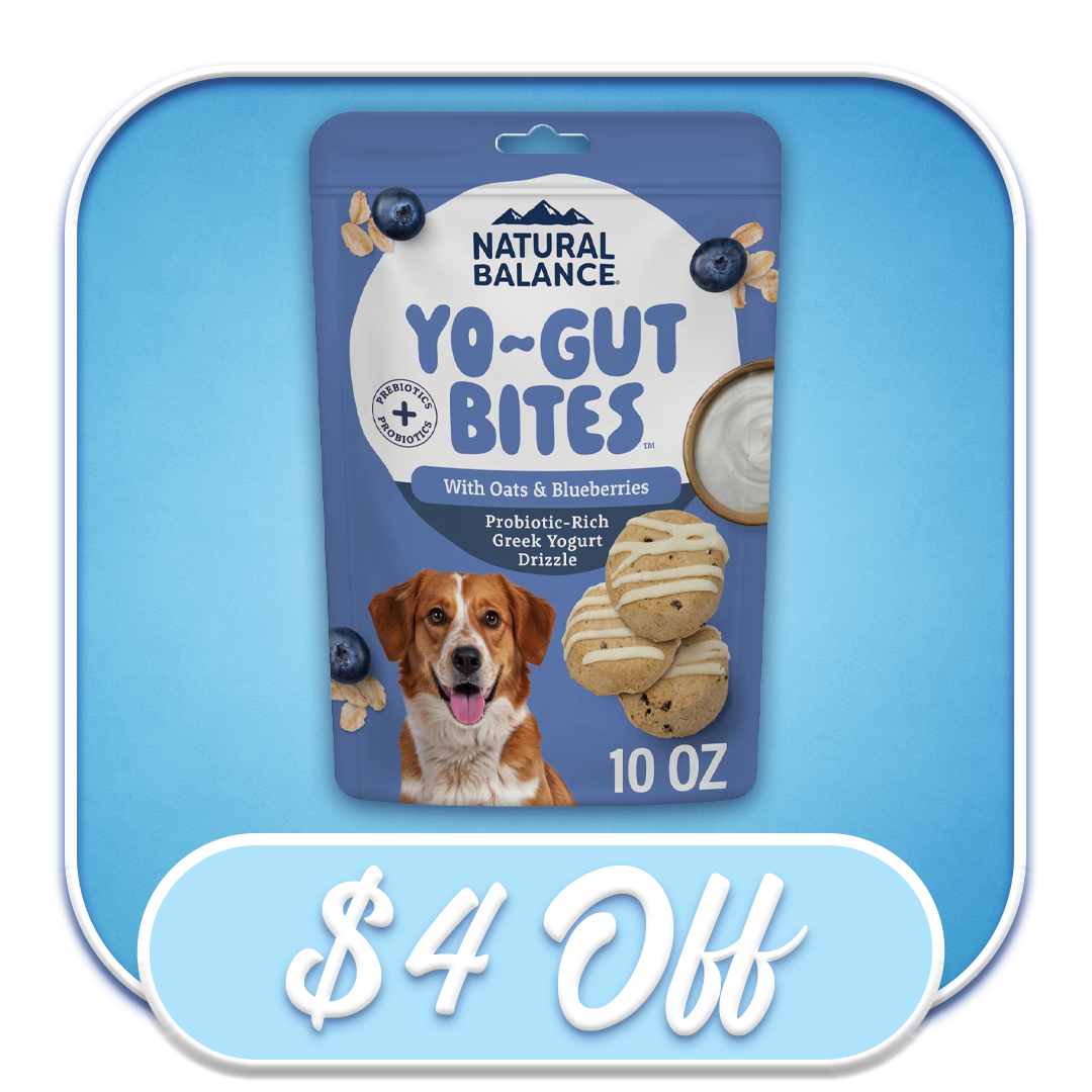 #52006 Natural Balance - Yo-Gut Bites Oats & Blueberries 10oz Treats